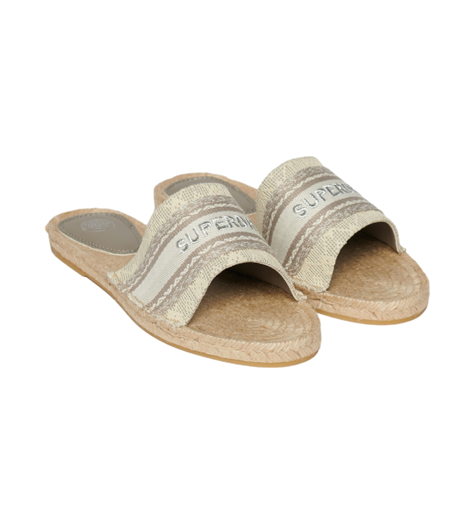 Superdry für Damen. WF310223A Graue Espadrilles aus Segeltuch (38), Stoff, Wohnung, Keine, Lässig