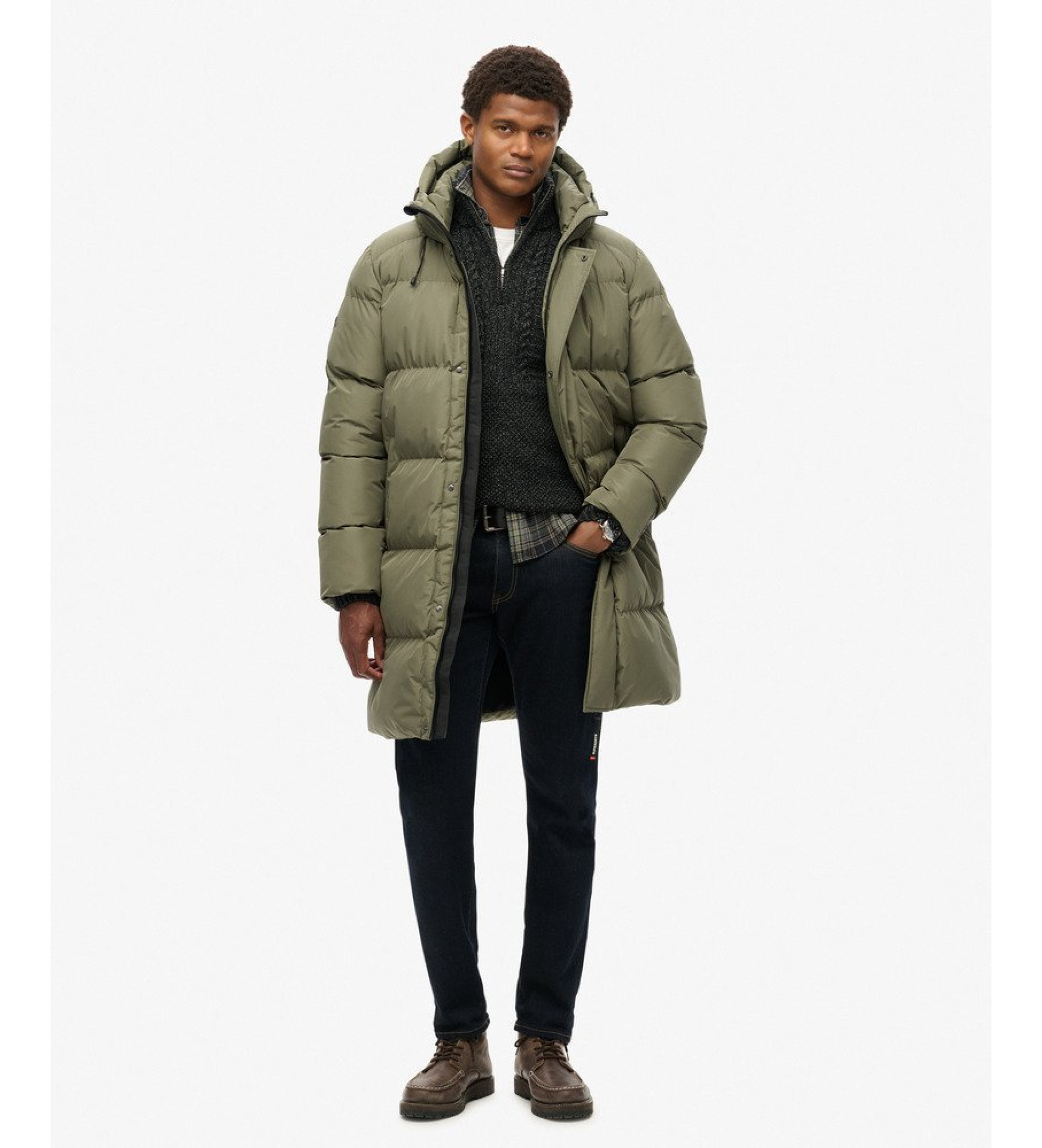 Superdry für Herren. M5011917A Sportmantel Gesteppt grün (S), Lässig, Recyceltes Polyester, Nachhaltig
