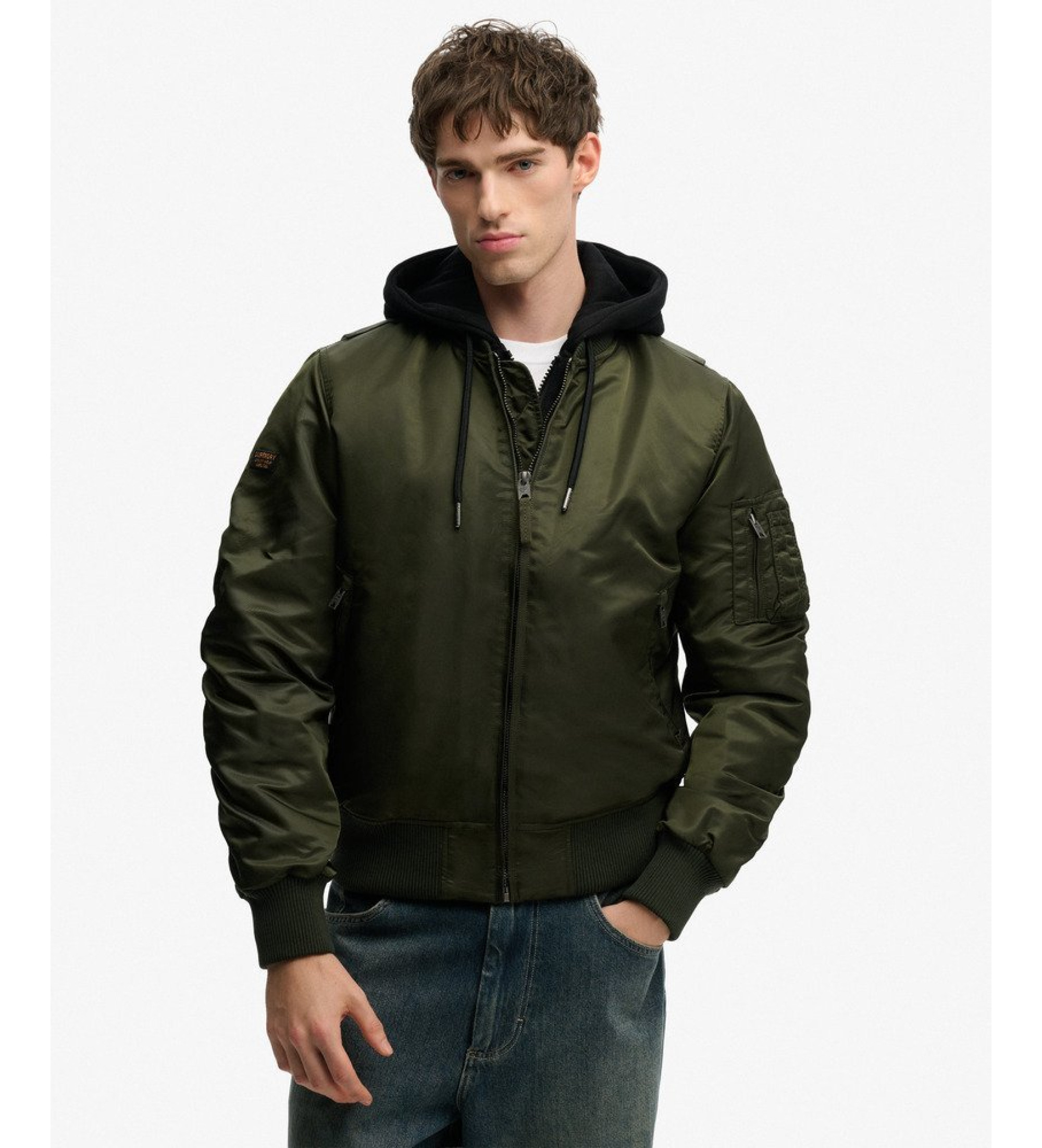 Superdry für Herren. M5012355A Bomberjacke Ma1 grün (XL), Lässig, Nylon