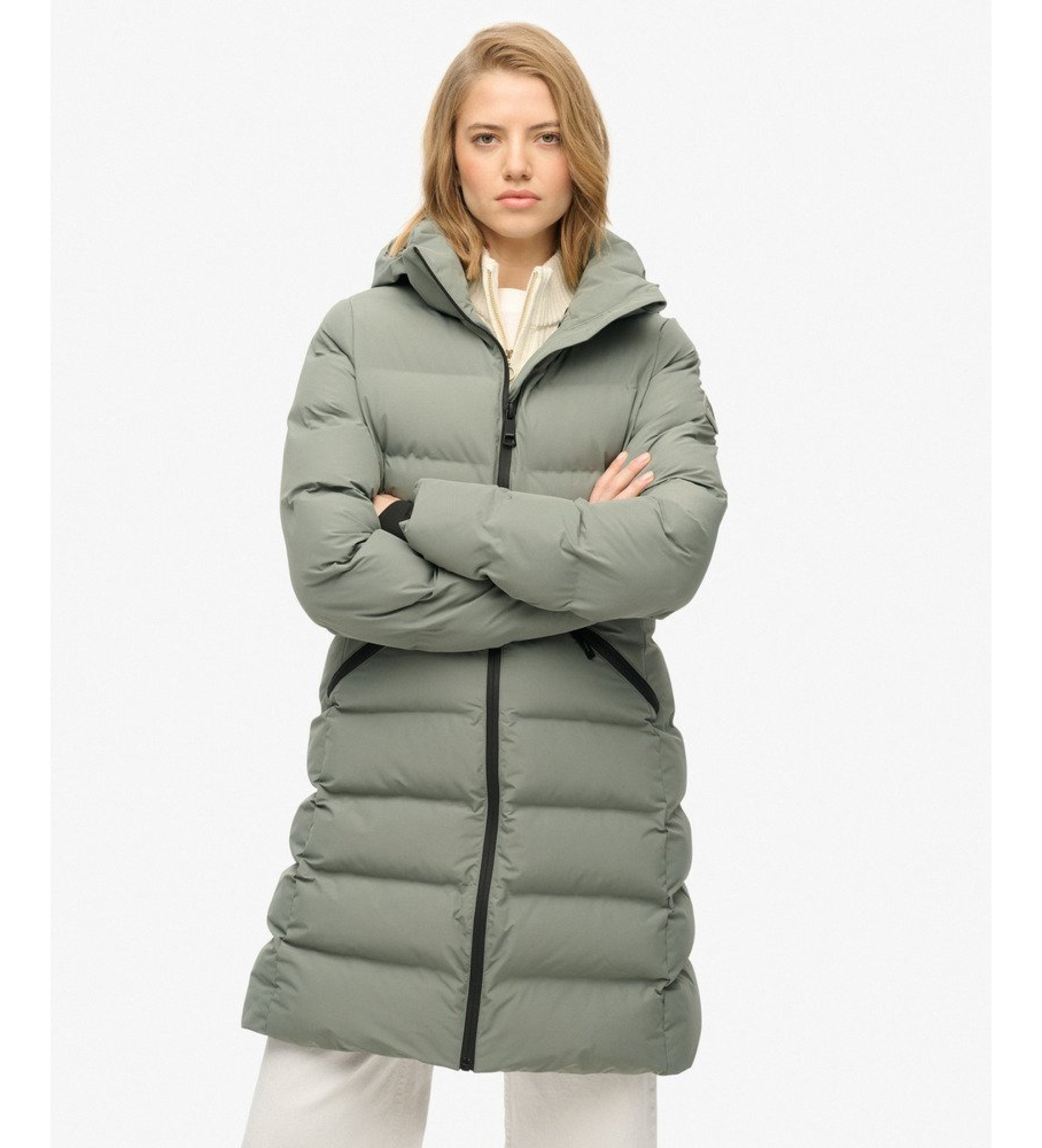Superdry für Damen. W5011982A City Mid Jacke grün (XL), Lässig, Polyester