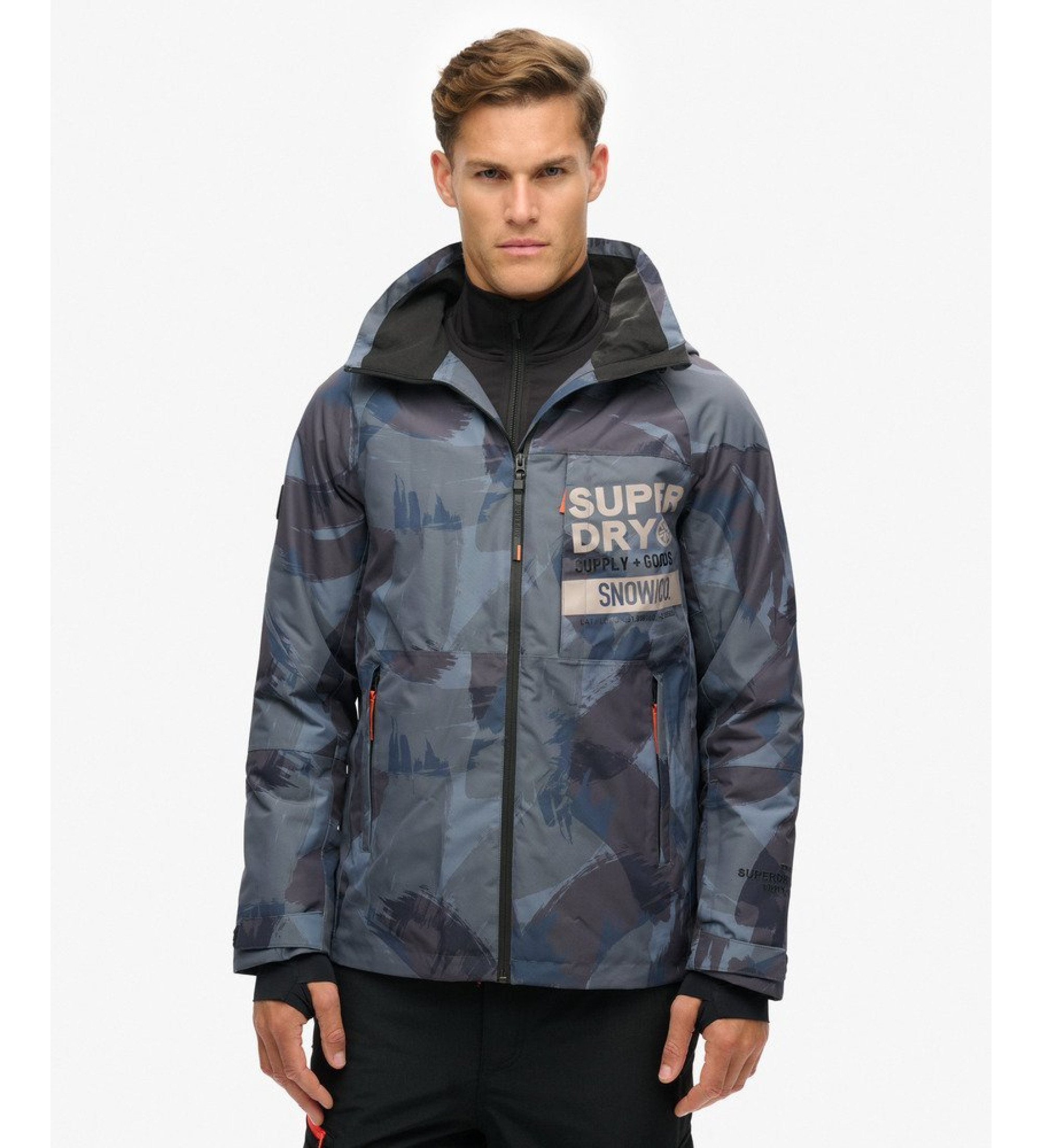 Superdryvoor mannen. MS110179A Freestyle Core Jas blauw (S), Casual, Sportief, Sneeuw, Gerecycled polyester, Duurzaam