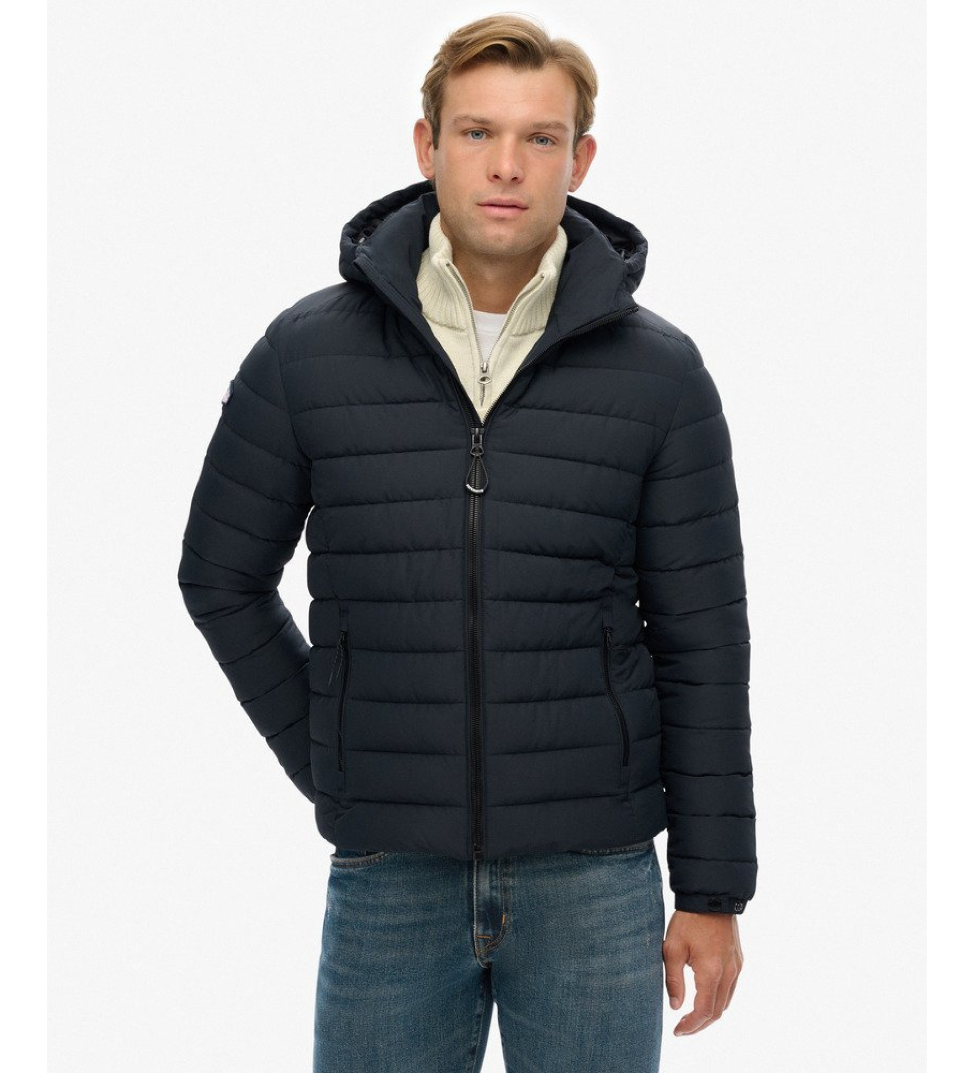 Superdry für Herren. M5012290A Fuji Jacke navy (S), Lässig, Recyceltes Polyester, Nachhaltig, Marine