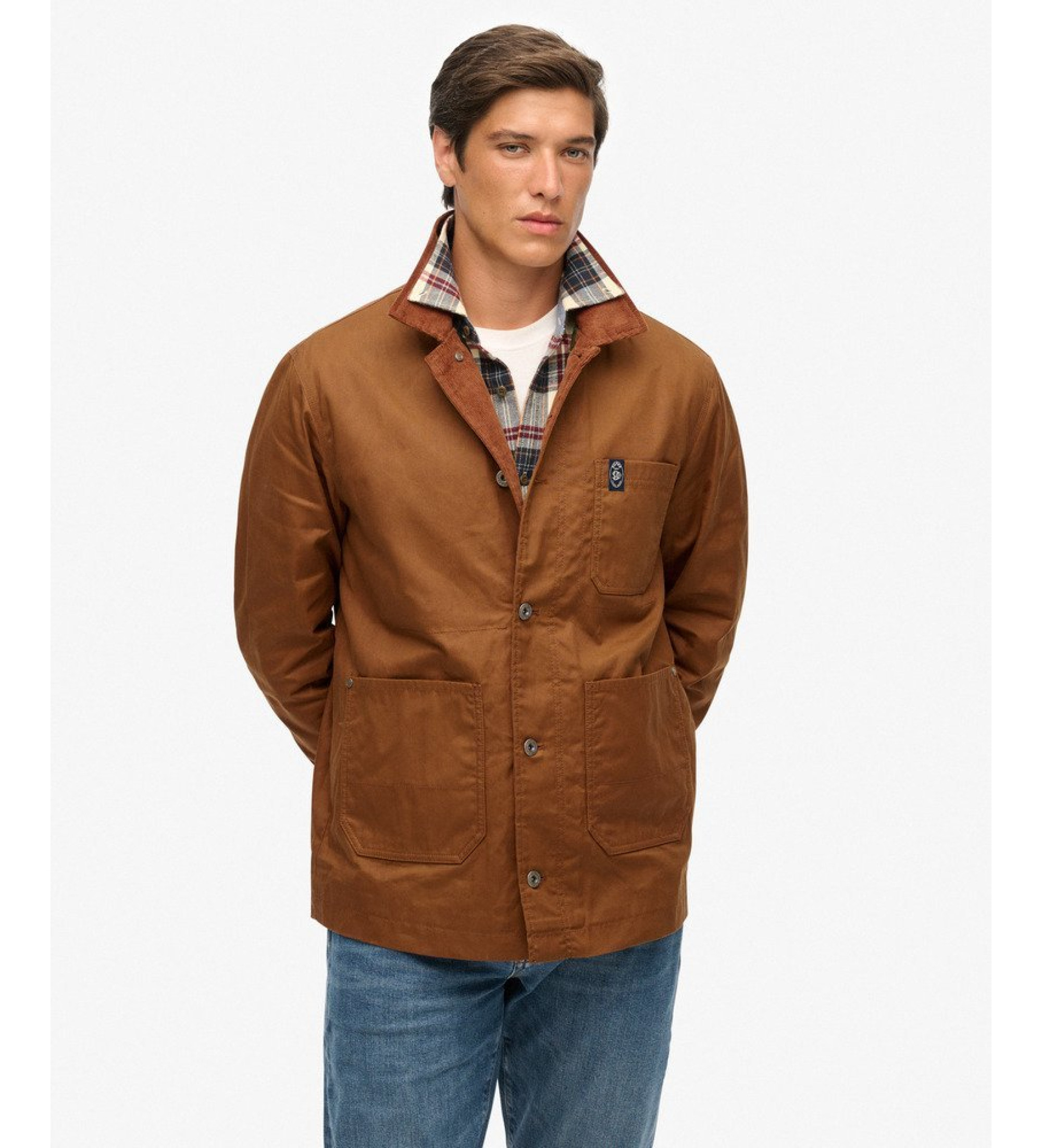Superdry für Herren. M5012196A Merchant Store Worker Jacket braun (M), Lässig, Baumwolle
