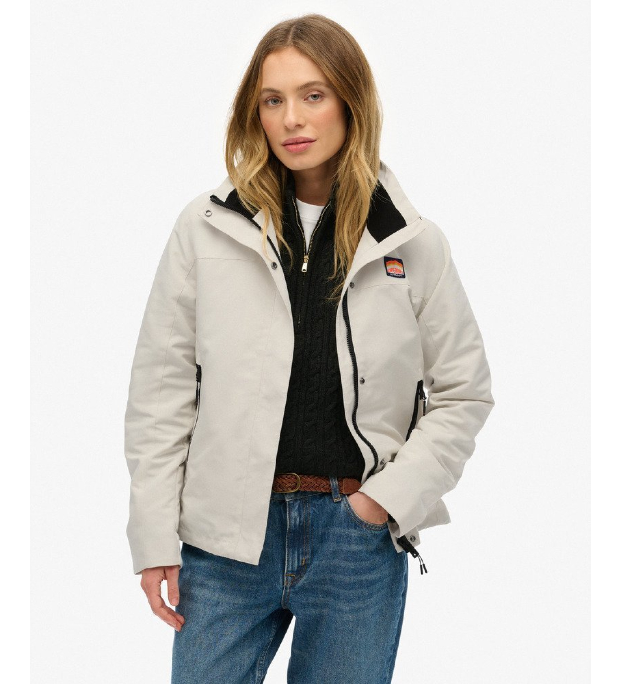 Superdry für Damen. W5011987A Shell-Jacke off-white (S), Weiß, Lässig, Polyester