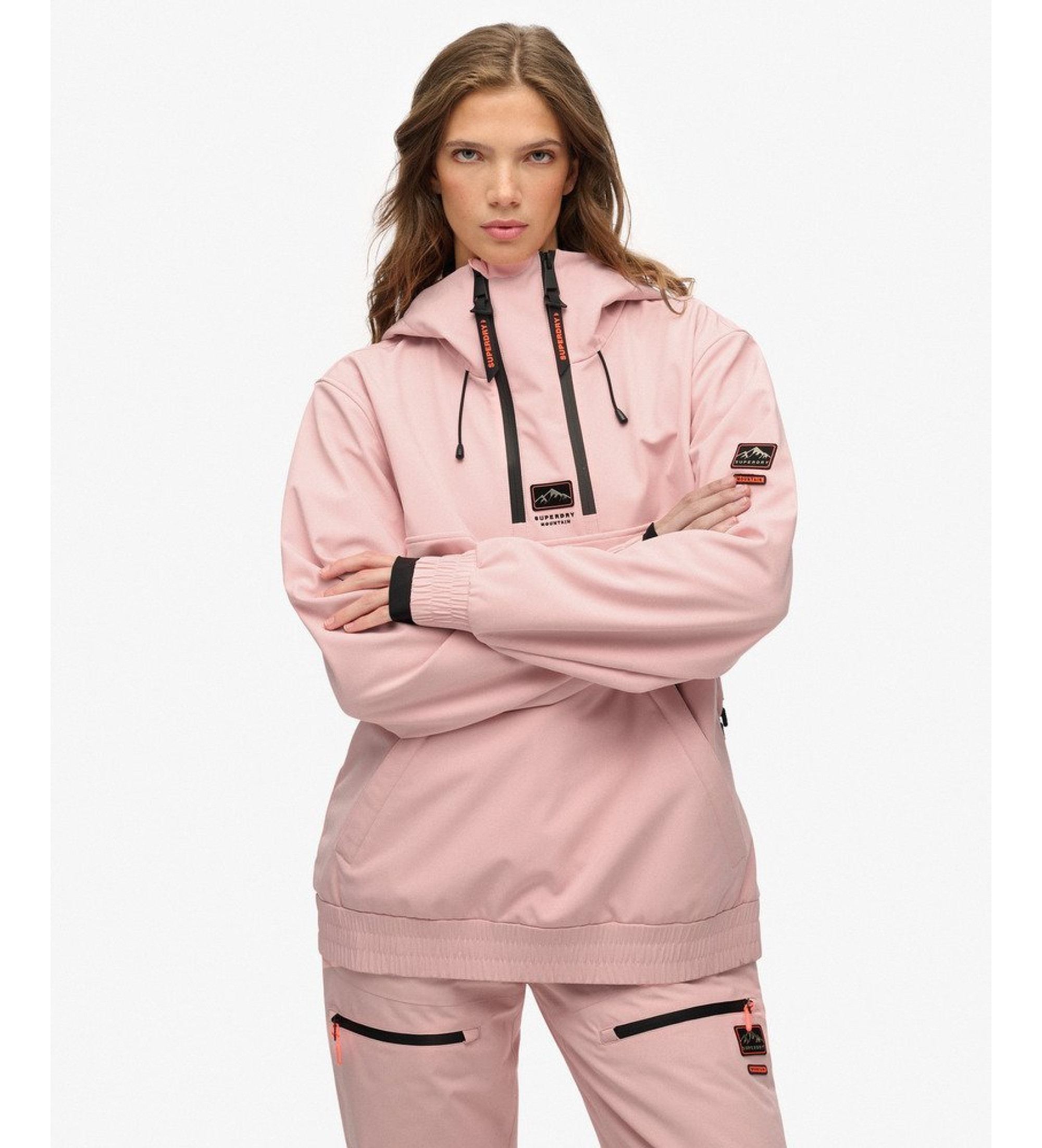 Superdry für Damen. YS110007A Ski Freestyle Softshell Jacke rosa (XL), Lässig, Sportlich, Polyester, Schnee