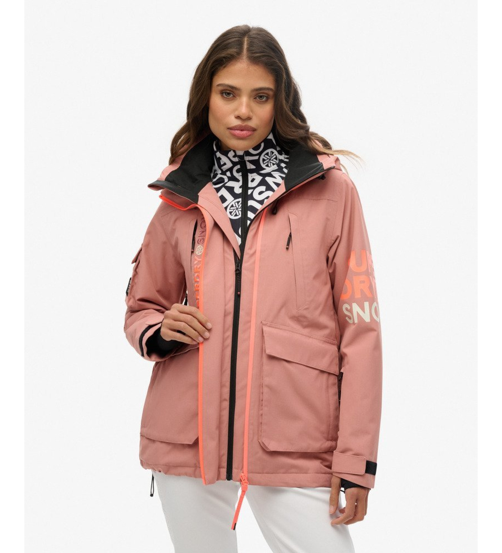 Superdry für Damen. WS110165A Ski Ultimate Rescue Jacke rosa (L), Lässig, Recyceltes Polyester, Nachhaltig