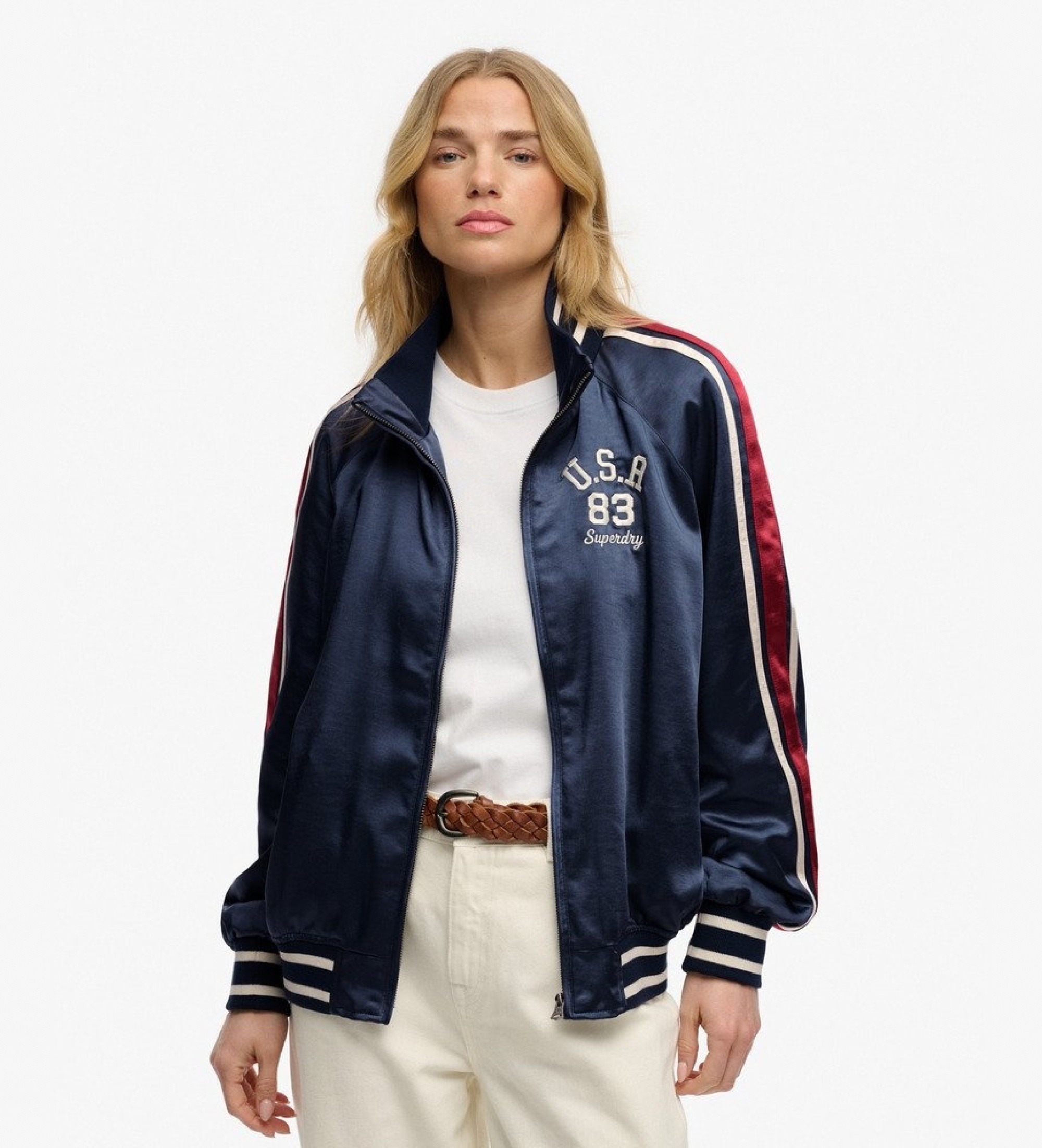 Superdryvoor vrouwen. W5012159A Suika marineblauw jasje (XS), Casual, Polyester