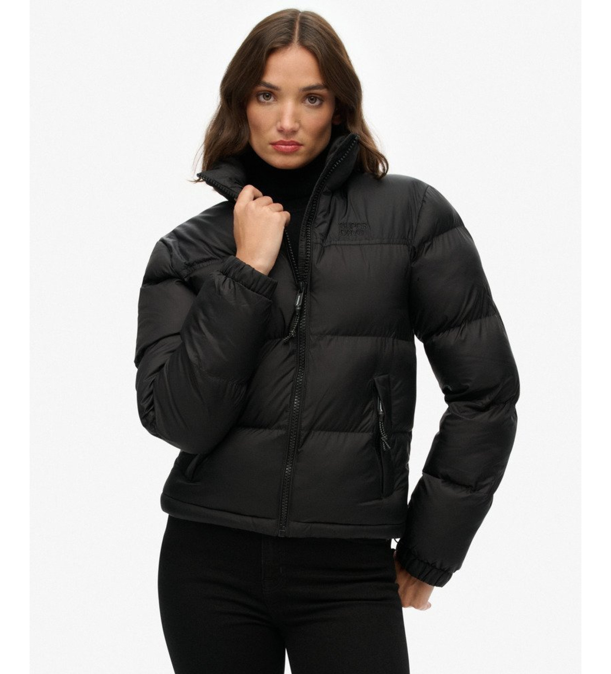 Superdry für Damen. W5011975A Tech Jacket schwarz (S), Lässig, Nachhaltig, Recyceltes Nylon