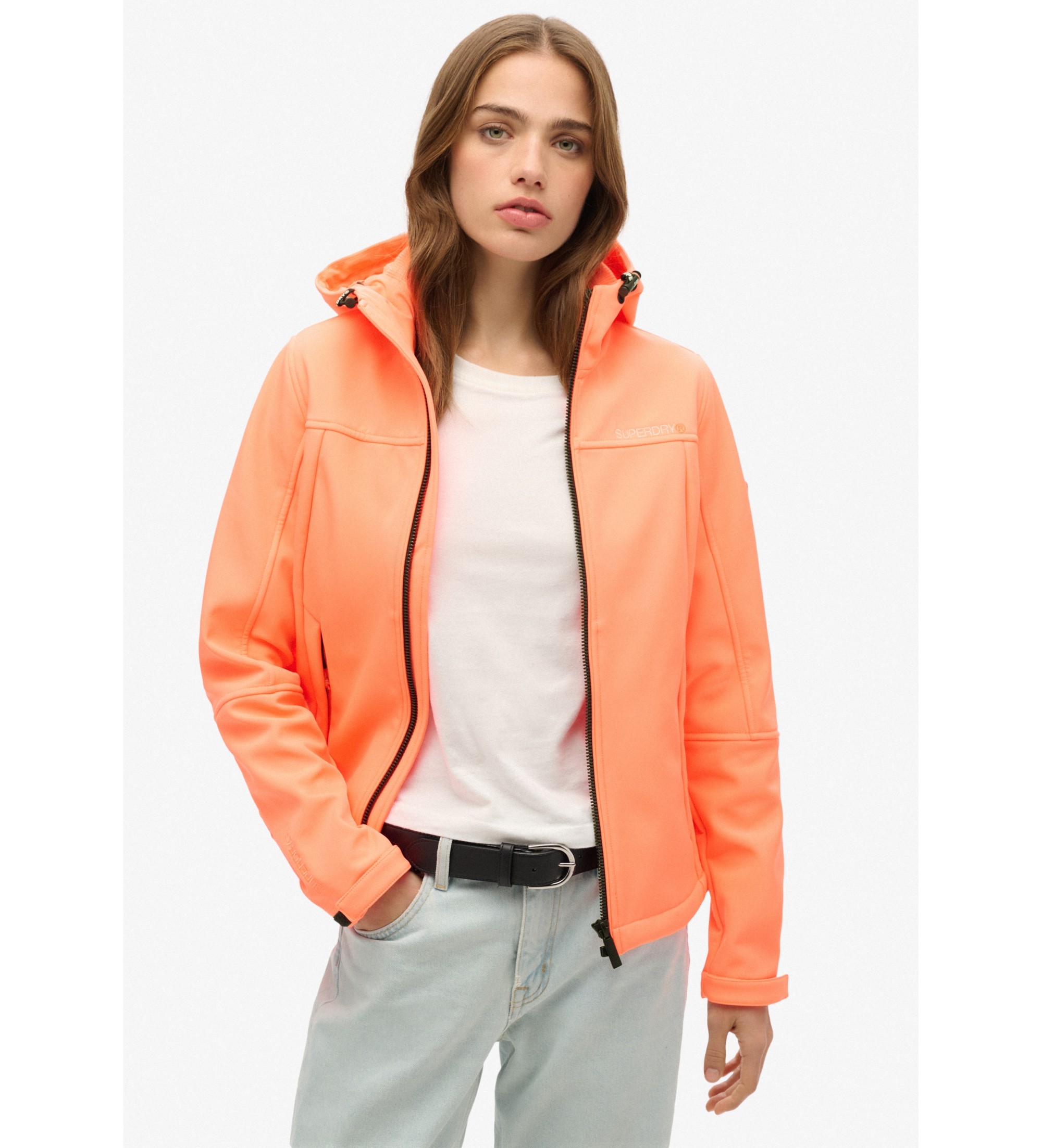 Superdry für Damen. W5011903A Klassische Trekker-Kapuzenjacke koralle (XS), Lässig, Recyceltes Polyester, Nachhaltig
