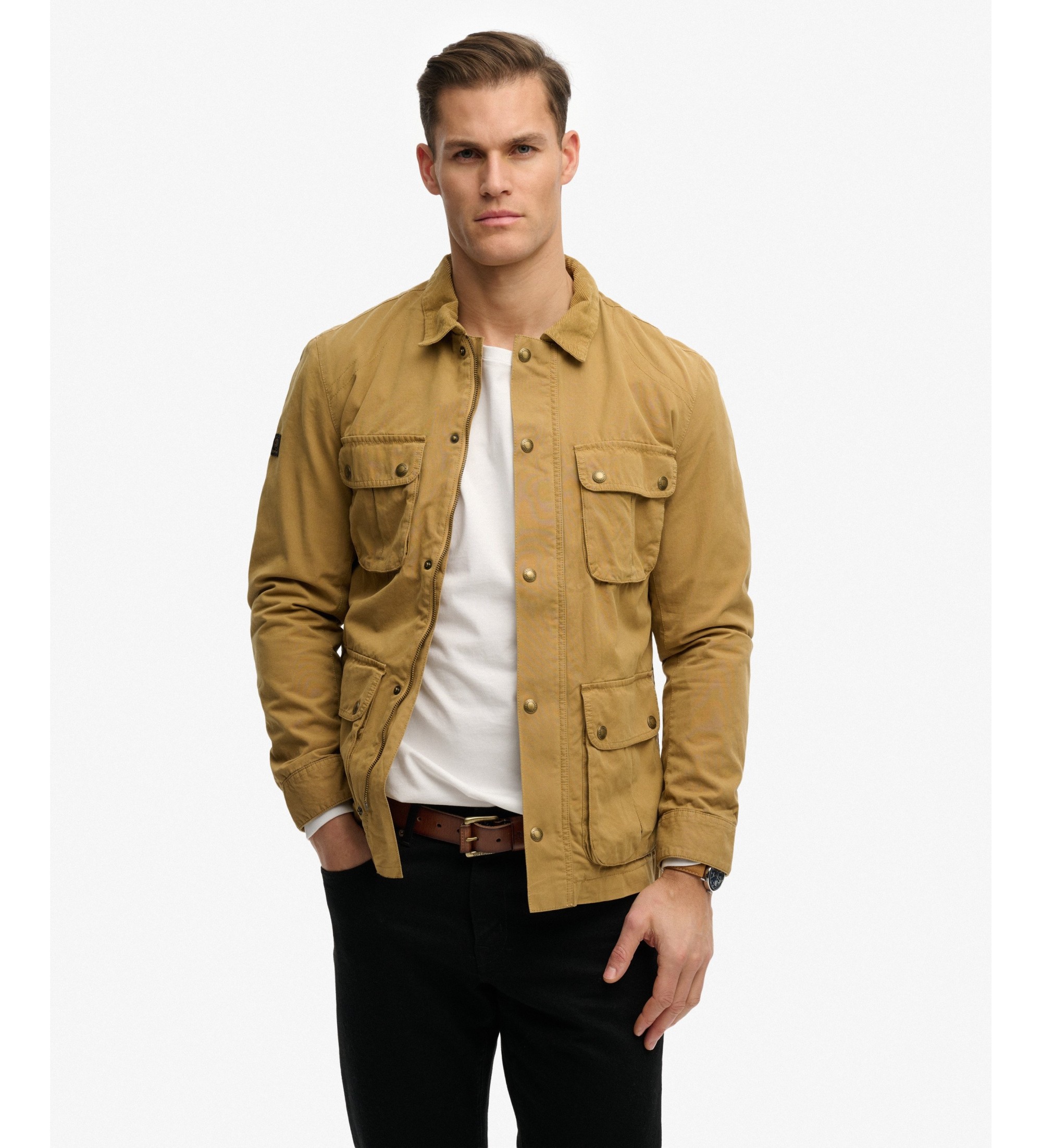 Superdry für Herren. M5012347A Braune Burford-Jacke aus Baumwolle (XL), Lässig