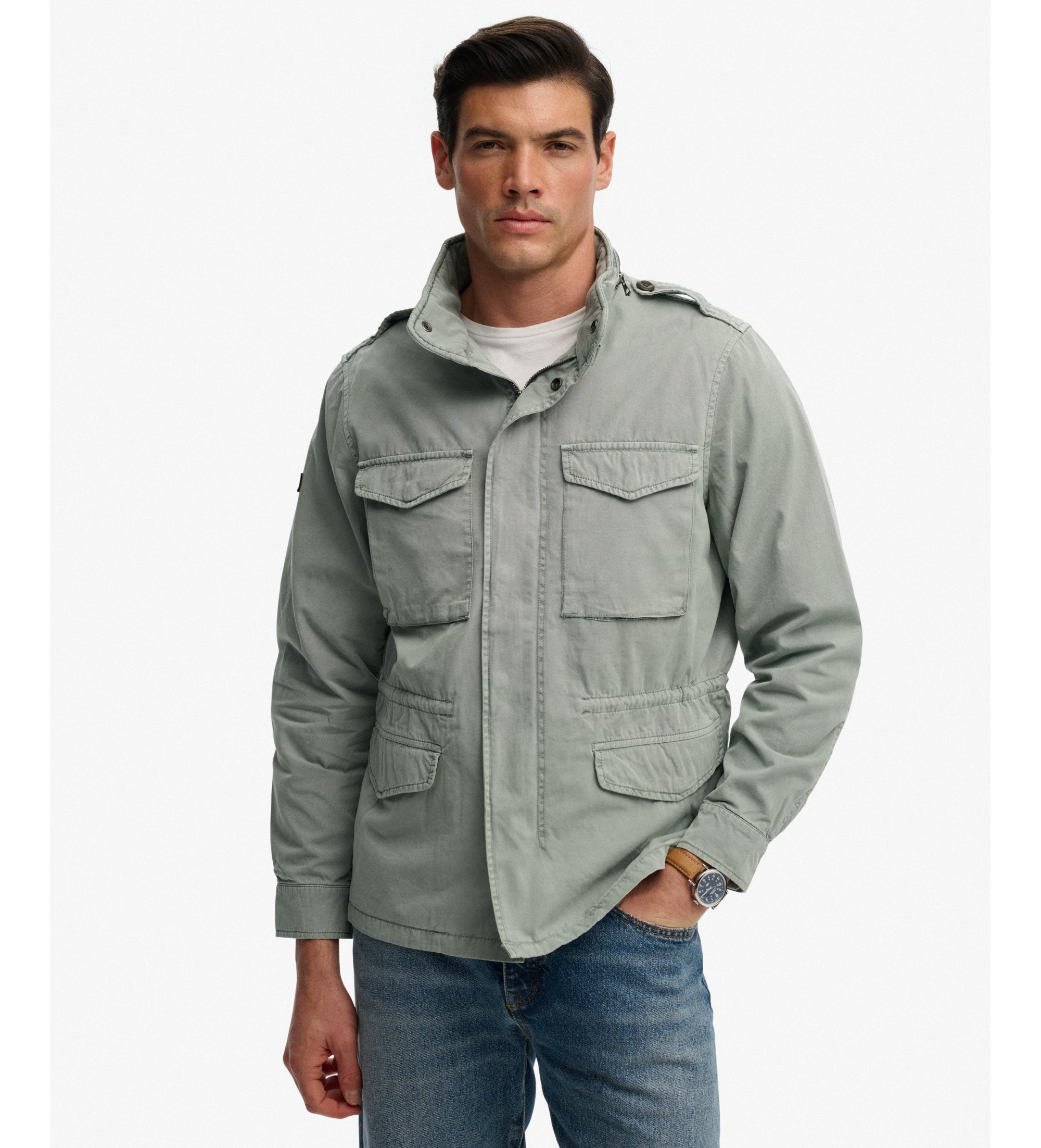 Superdry für Herren. M5012353A Grüne M65-Jacke aus Baumwolle (L), Lässig