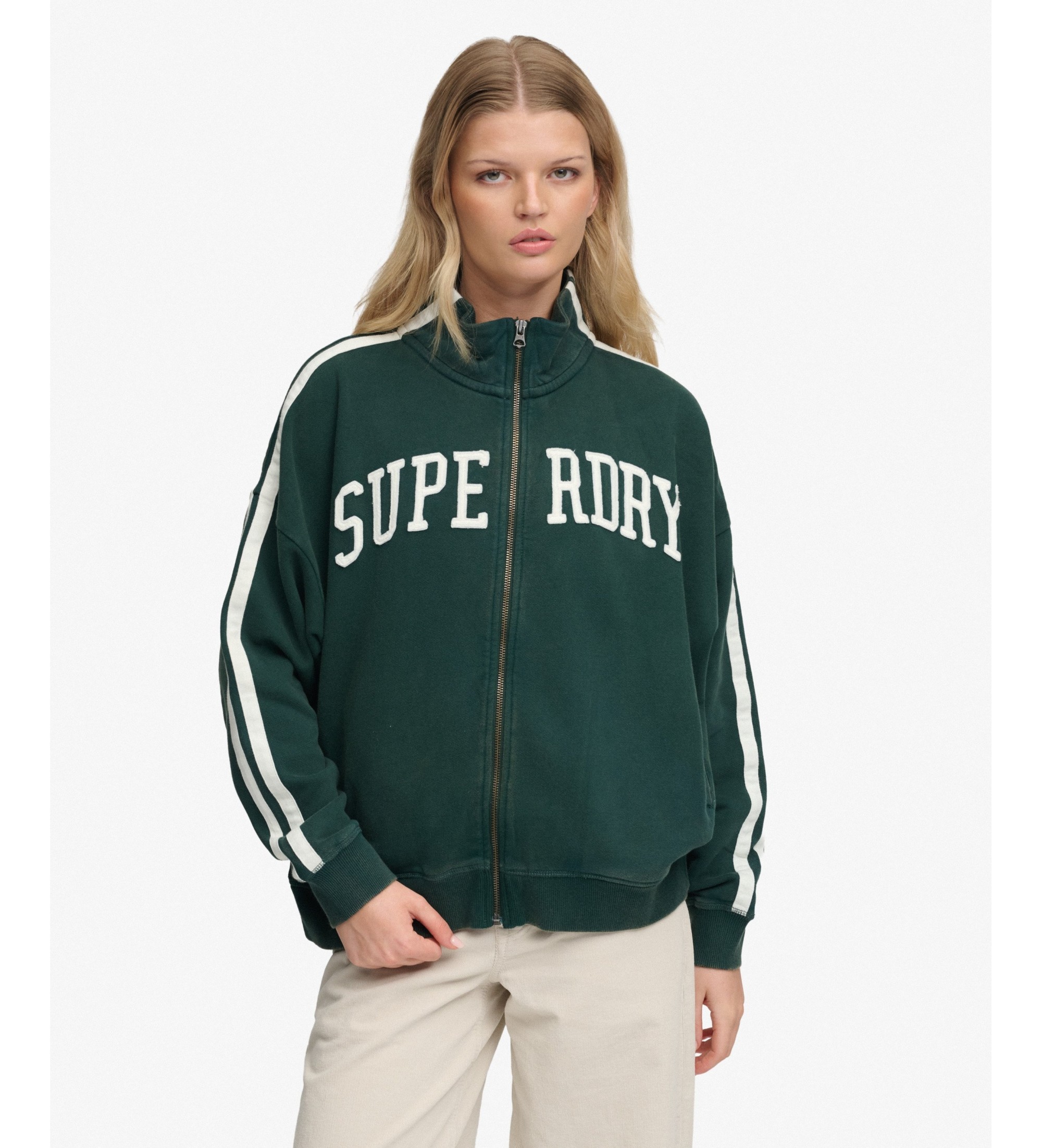 Superdry für Damen. W2012615A ESS Loose Trainingsjacke, grün (XL), Lässig, Baumwolle