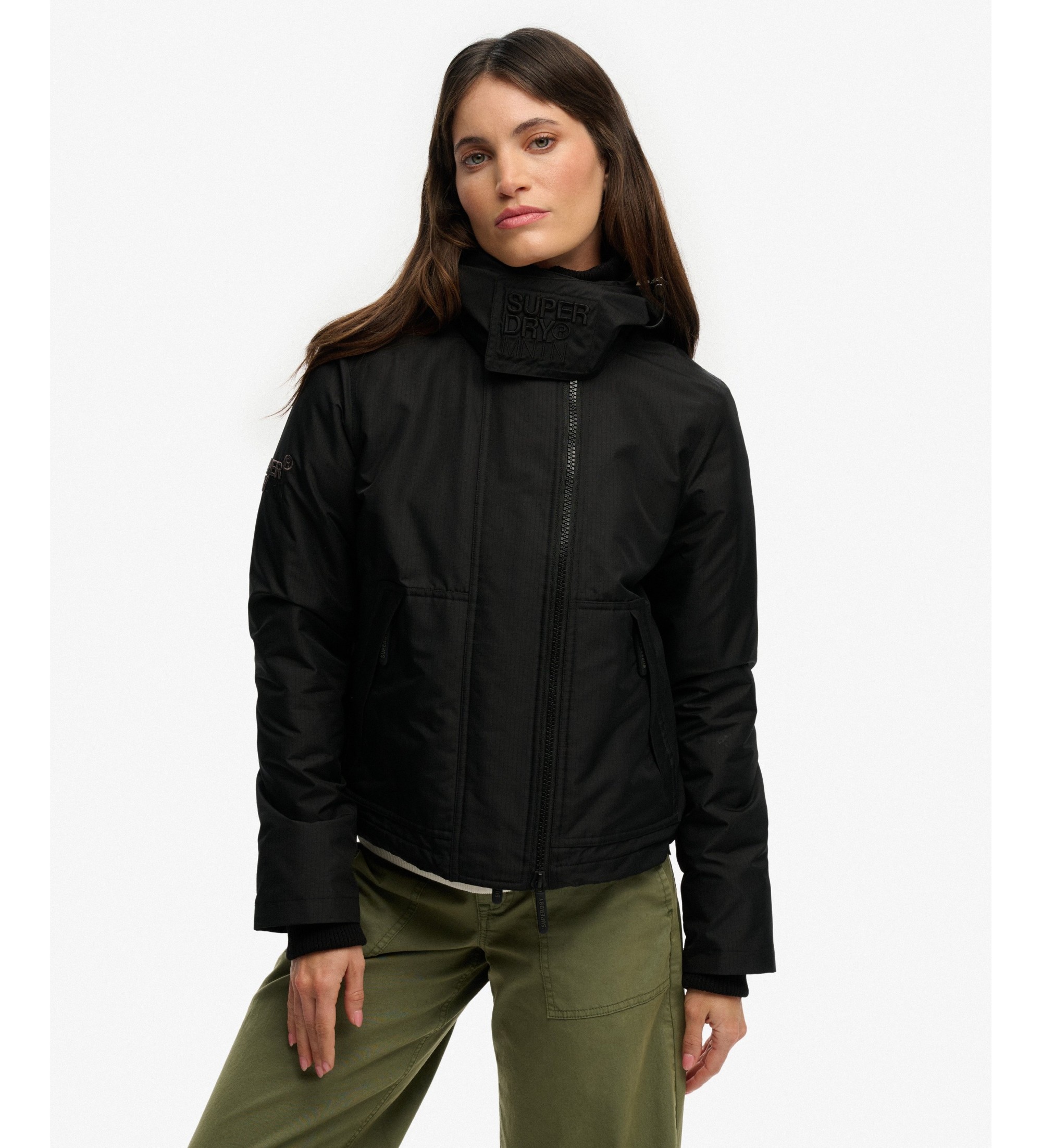 Superdry Damen Arctic Windcheater Jacke mit Kapuze Black - Größe: 44