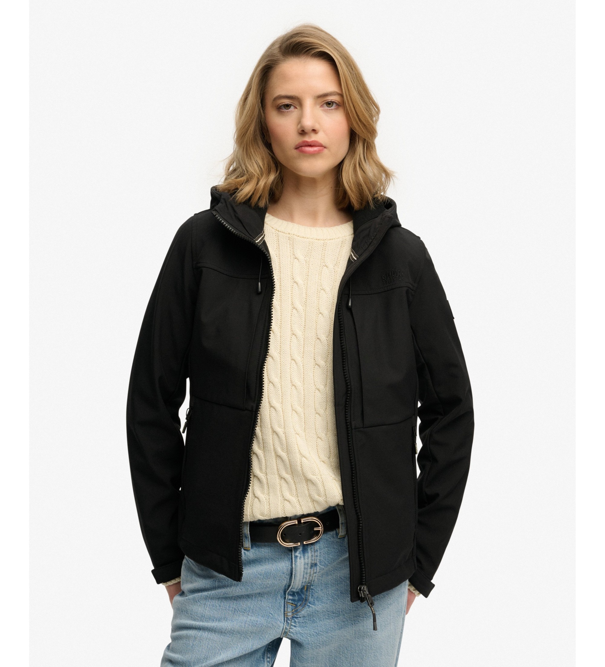 Superdry für Damen. W5012069A Kapuzenjacke ?Classic Trekker?, schwarz (M), Lässig, Recyceltes Polyester