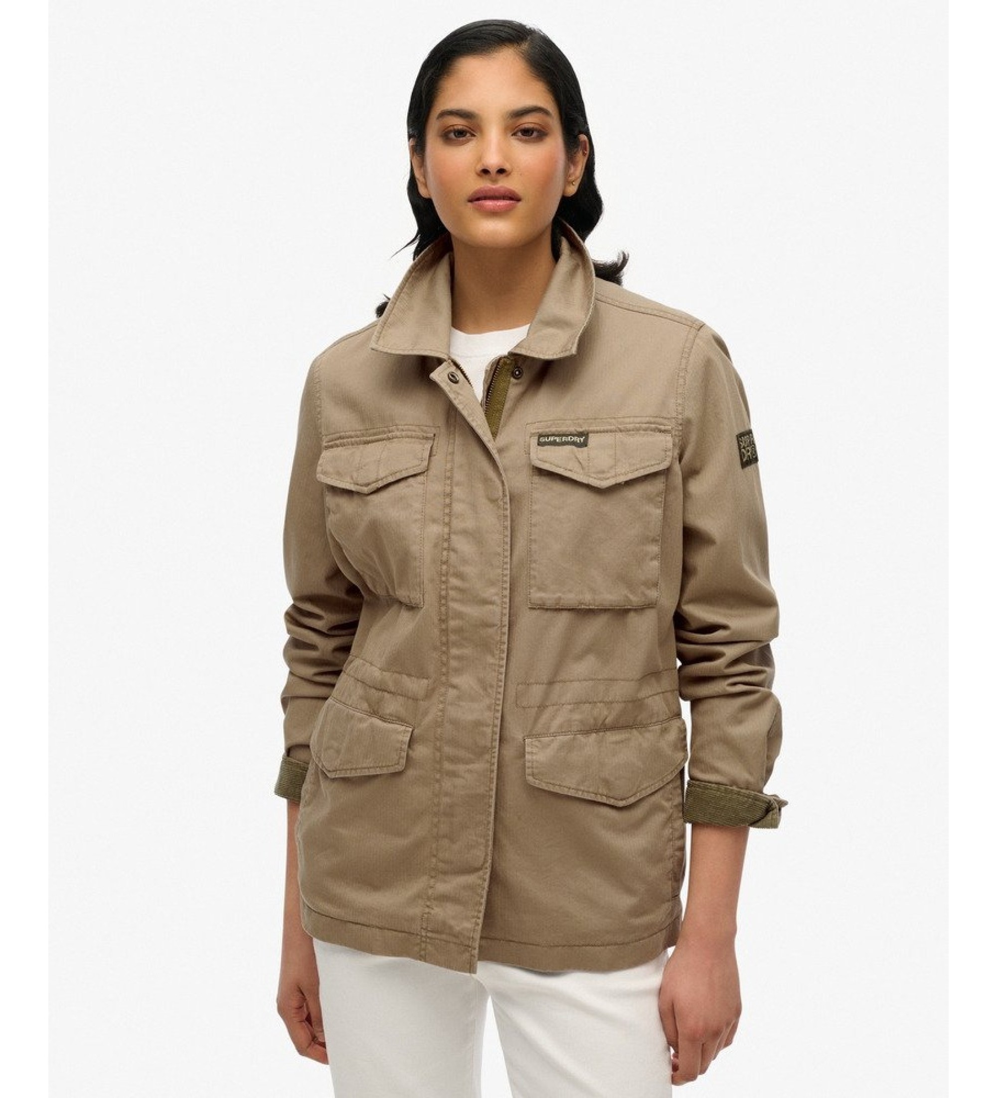 Superdry für Damen. W5011862A M65 Military Jacke grün (M), Braun, Lässig, Baumwolle