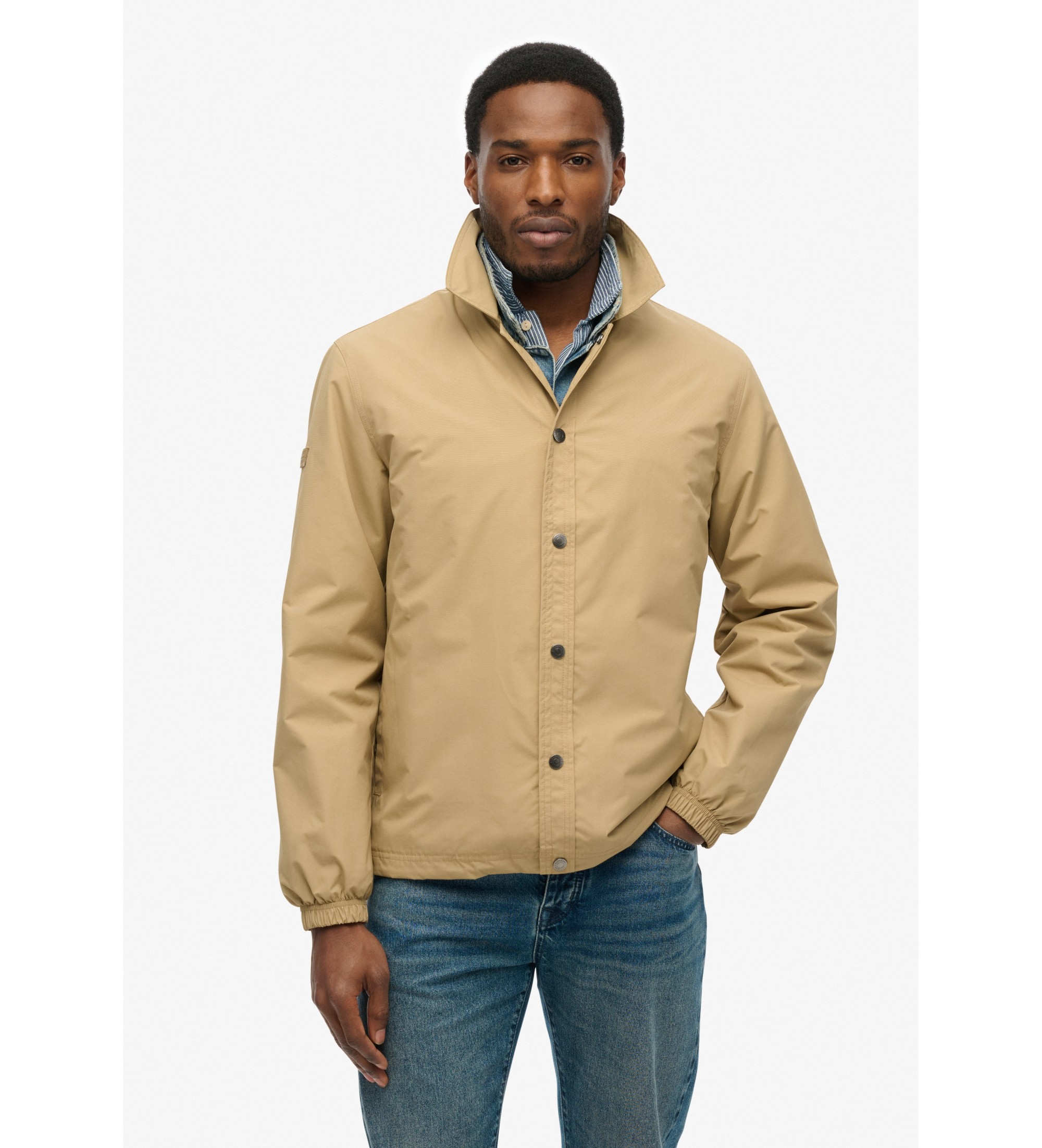 Superdryvoor mannen. M5012152A Surplus Otto Coach jas beige (XXL), Bruin, Casual, Polyester