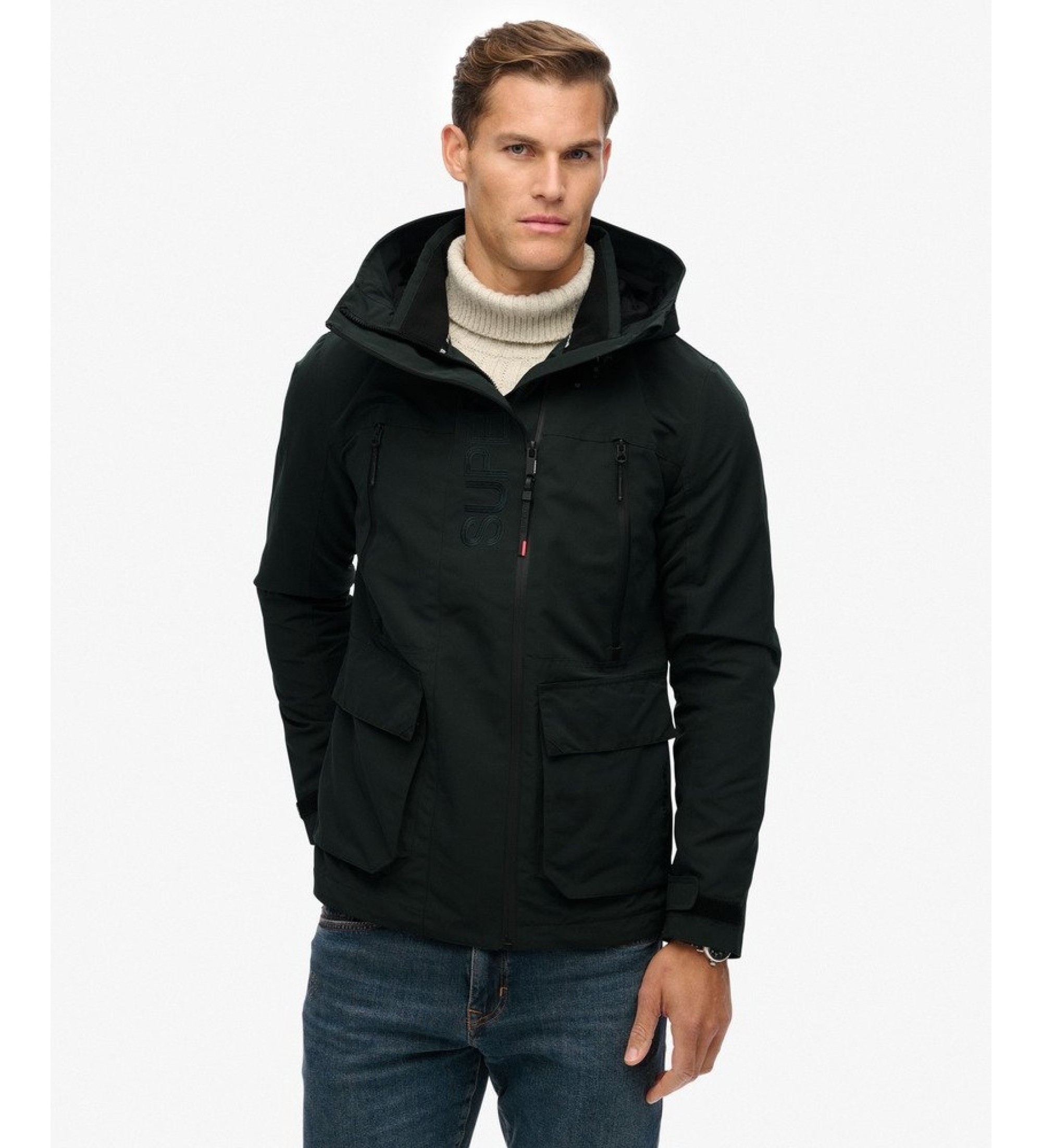 Superdry für Herren. M5012104A Grüne Ultimate-Jacke (L), Lässig, Polyester