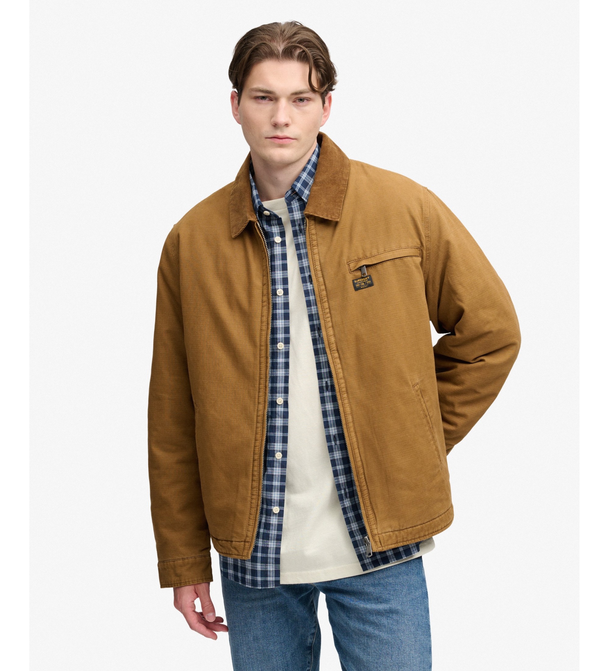 Superdry für Herren. M5012438A Braune Workwear-Jacke ?Ranch? (XL), Lässig, Polyester