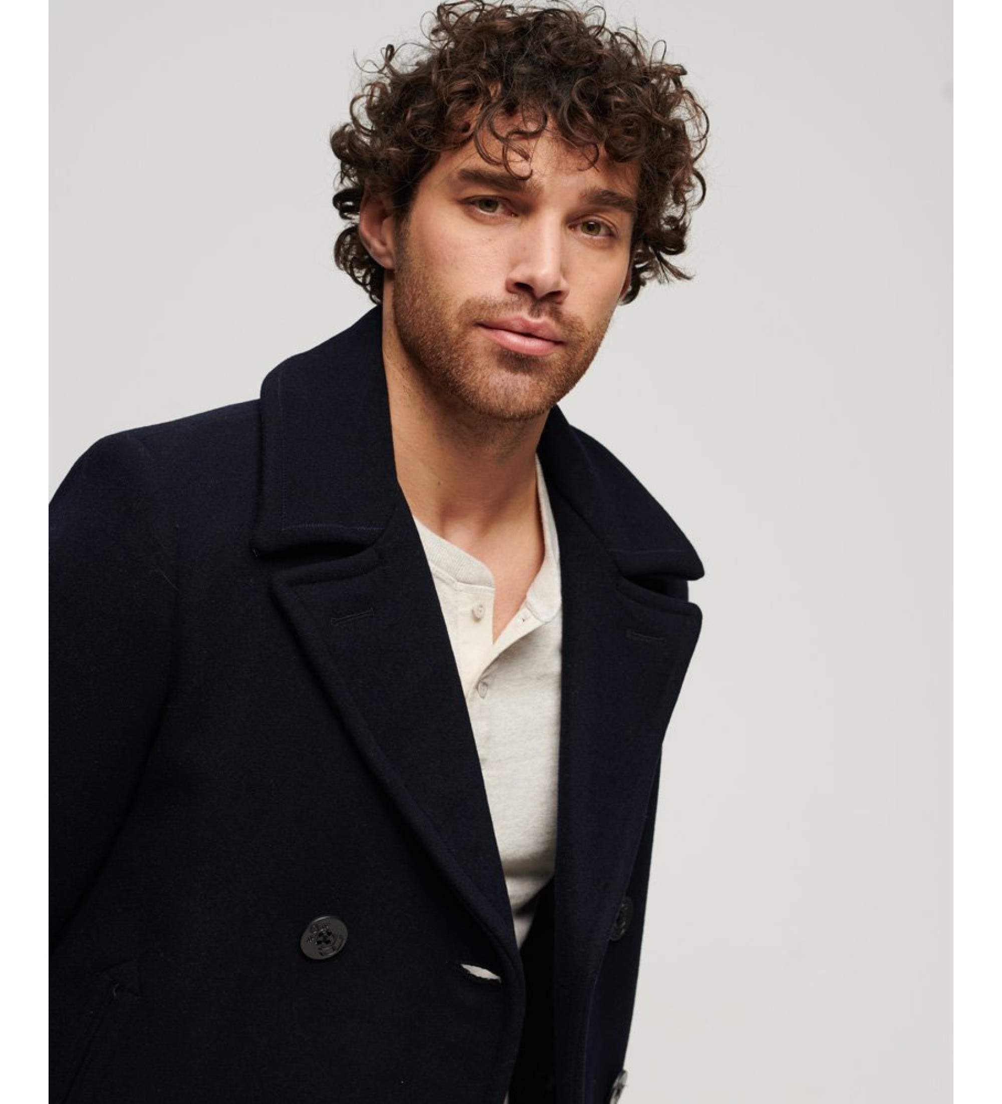Superdry für Herren. M5011678A Merchant Store marineblaue Strickjacke aus Wolle (M), Lässig, Polyester