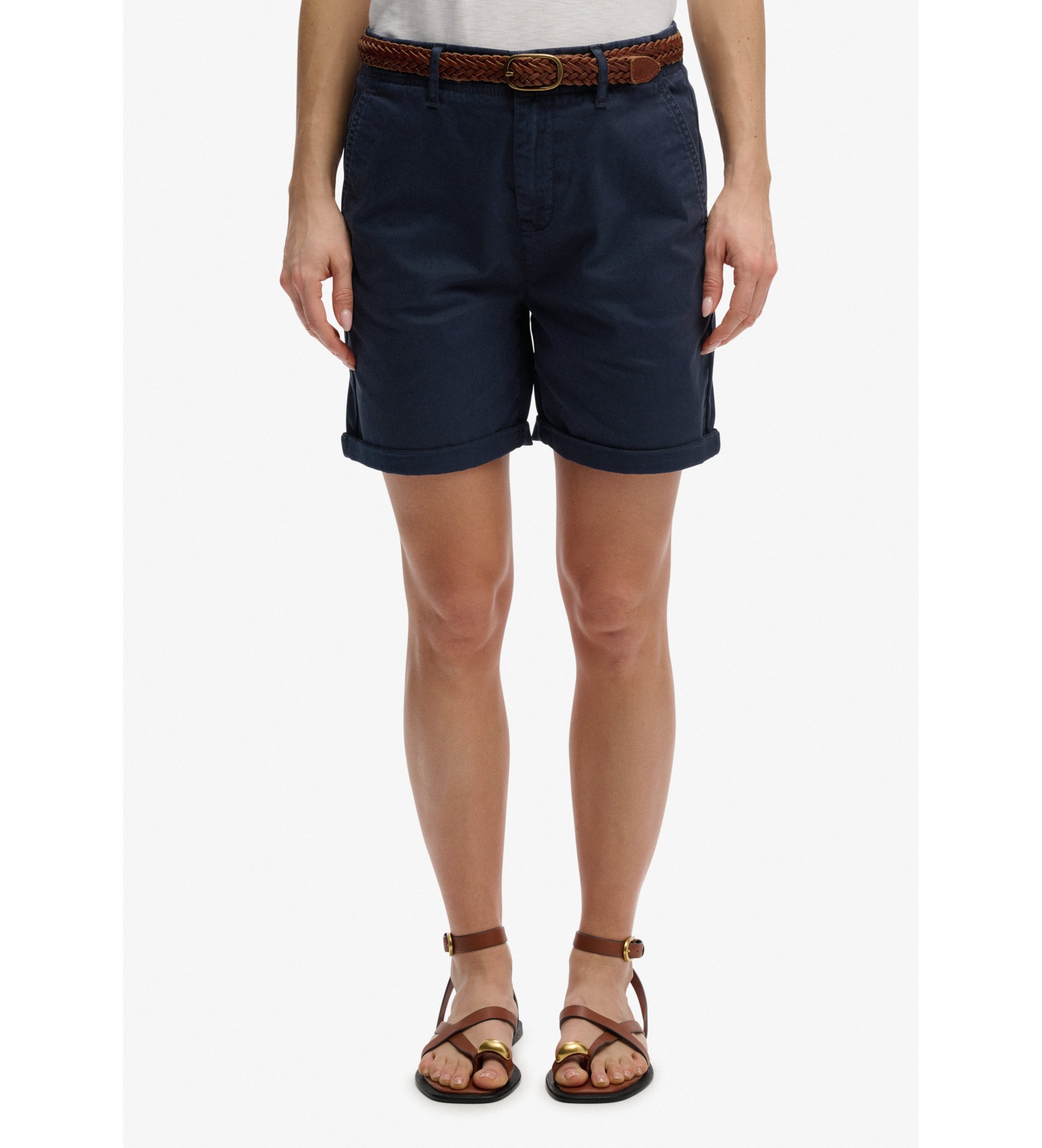 Superdryvoor vrouwen. W7110520A Korte broek Chino marine (XXS), Casual, Katoen, Marineblauw