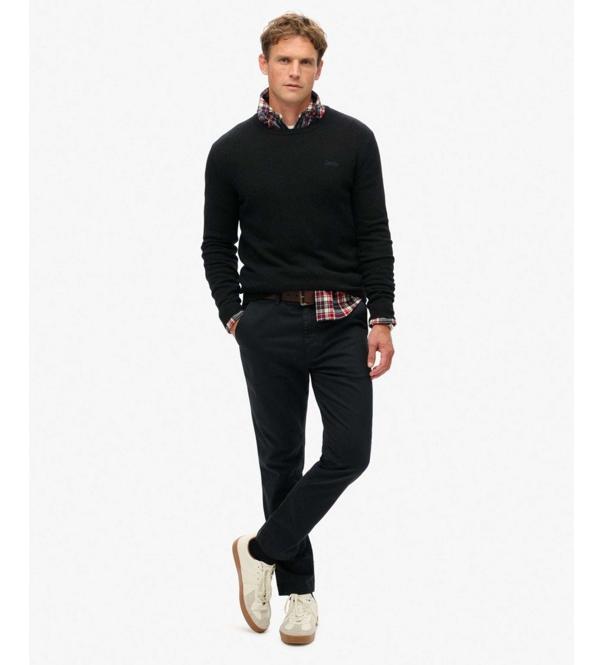 Superdry für Herren. M7011135A Schwarze International Chino-Hose (29/32), Lässig, Baumwolle