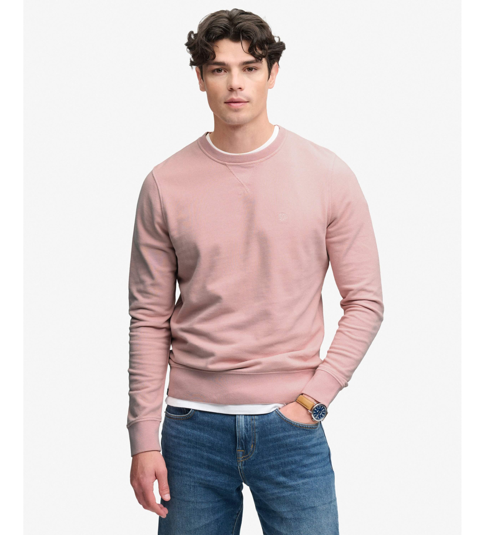 Superdry für Herren. M2014044A Sweatshirt Classic Essential rosa (L), Lässig, Baumwolle, Langarm