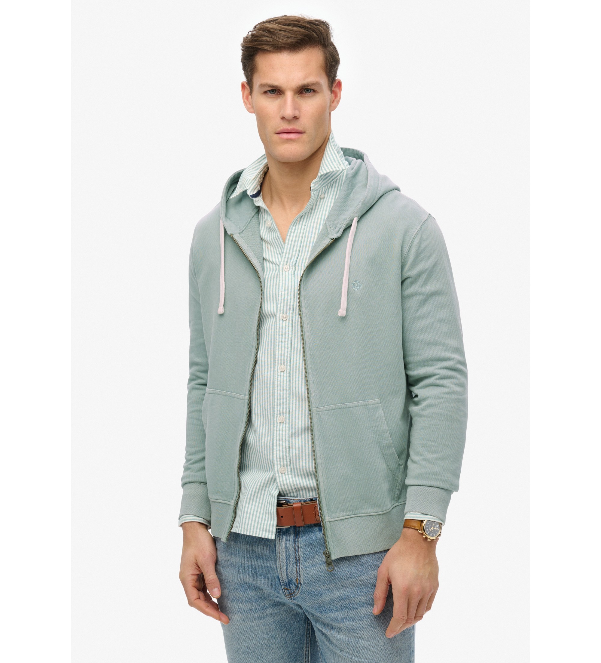 Superdry für Herren. M2014170A Unverzichtbarer klassischer Hoodie blau (M), Lässig, Baumwolle