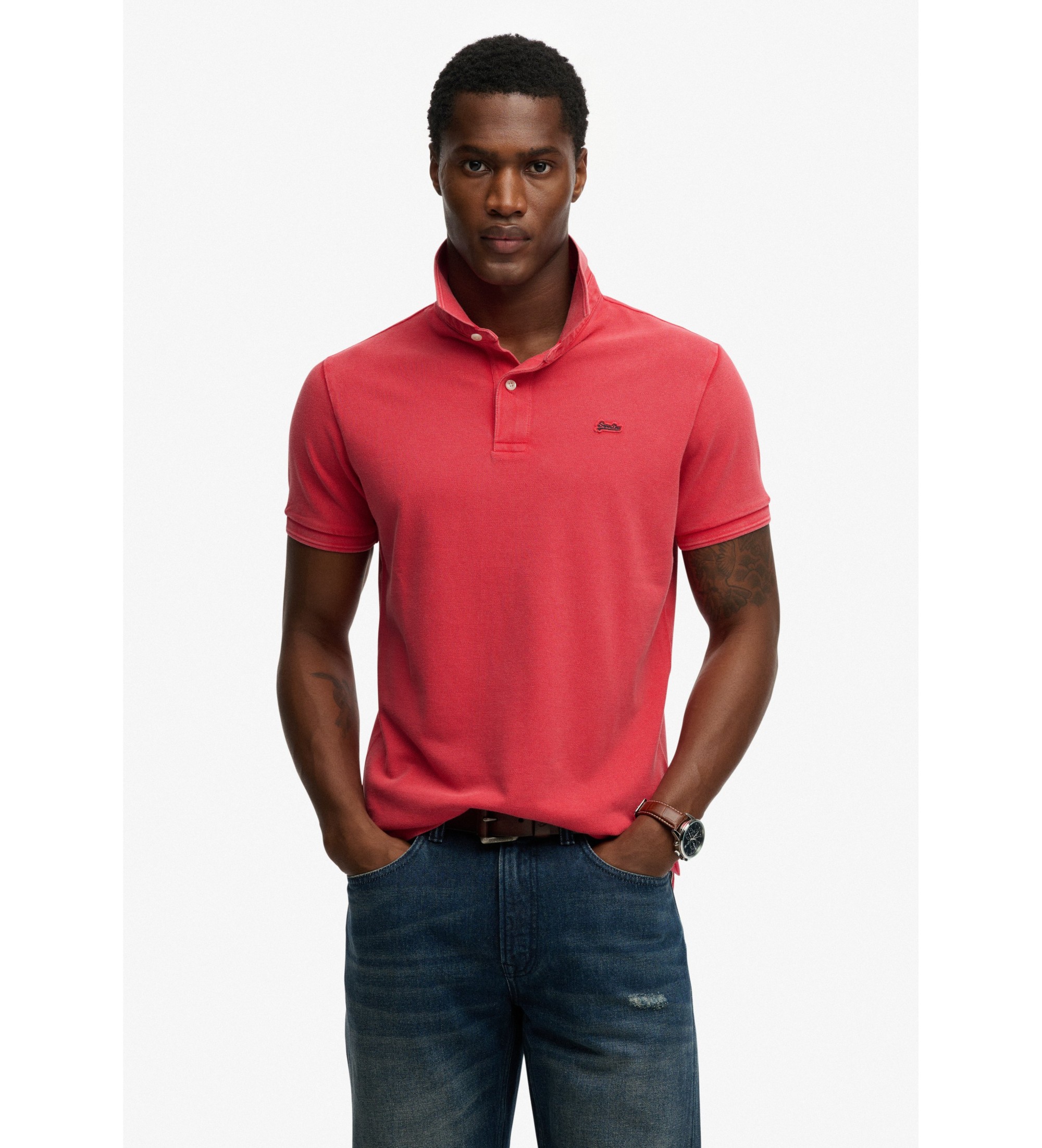 Superdry für Herren. M1110452A Polo Classic Pique rot (M), Lässig, Baumwolle, Kurzarm