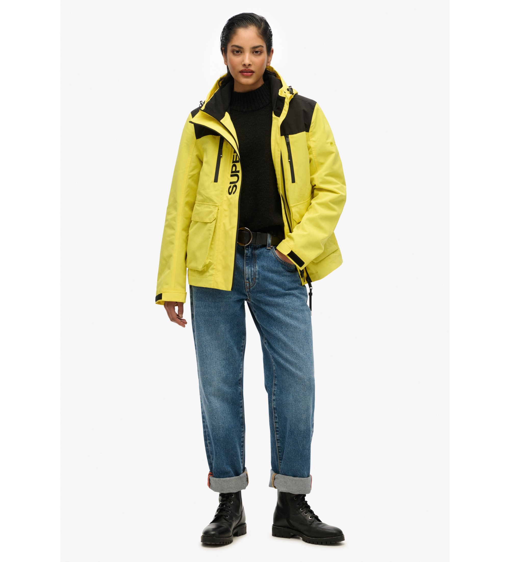 Superdry für Damen. W5011847A Colour Block Ult Coat gelb (M), Lässig, Polyester, Draußen