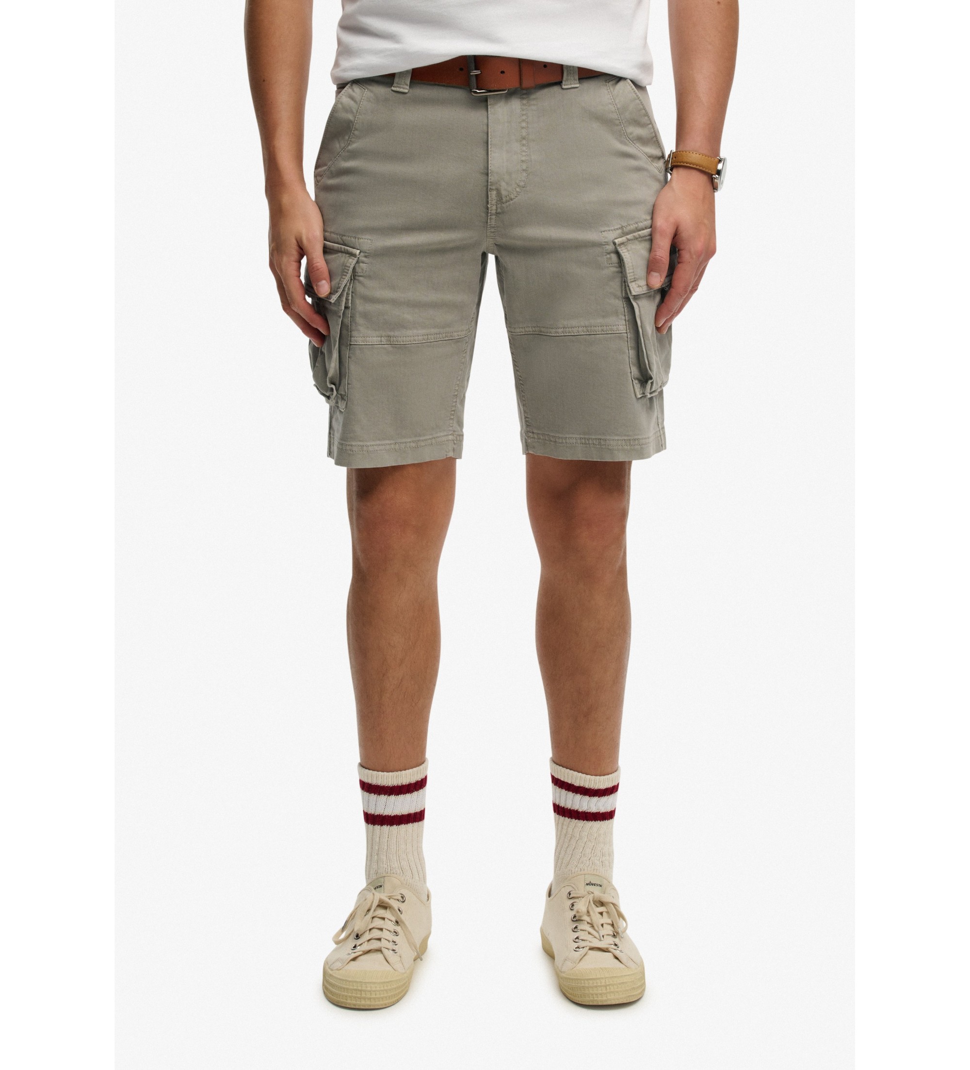 Superdryvoor mannen. M7110433A Bermuda Core Cargo Korte Grijs Groen (30), Casual, Katoen