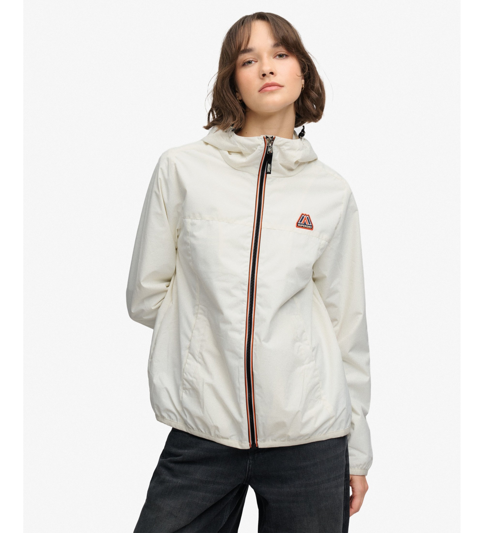 Superdry für Damen. W5012075A Windjacke Essential TRI gebrochenes Weiß (M), Lässig, Recyceltes Polyester