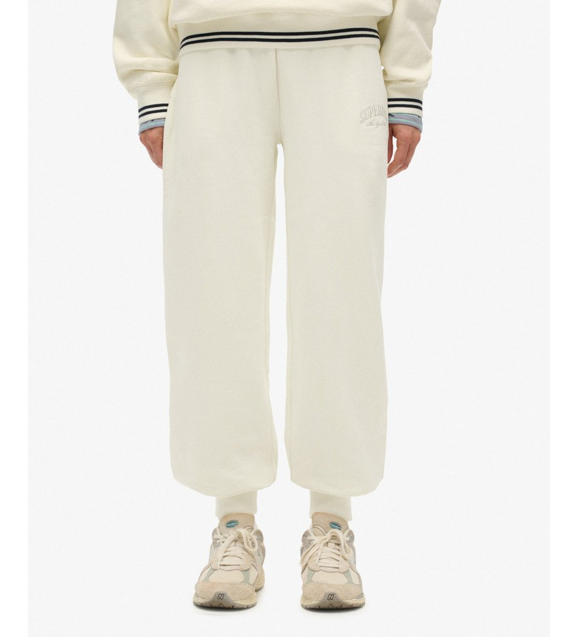 Superdry für Damen. W7011221A Jogger Country Club Manschette Country Club Manschette Hose off-white (M), Weiß, Lässig, Baumwolle