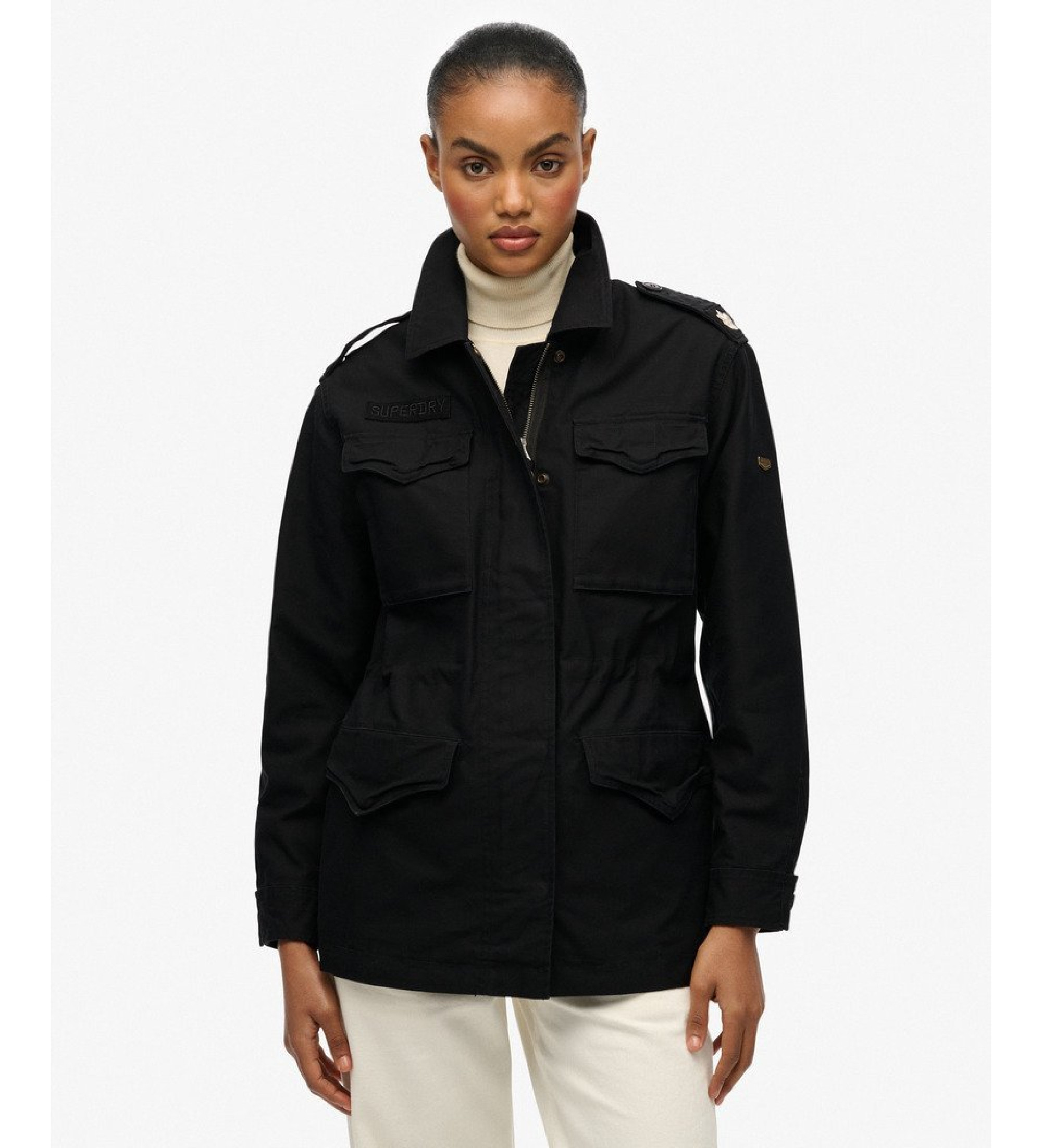 Superdry Damen Verzierte Feldjacke Black - Größe: 40