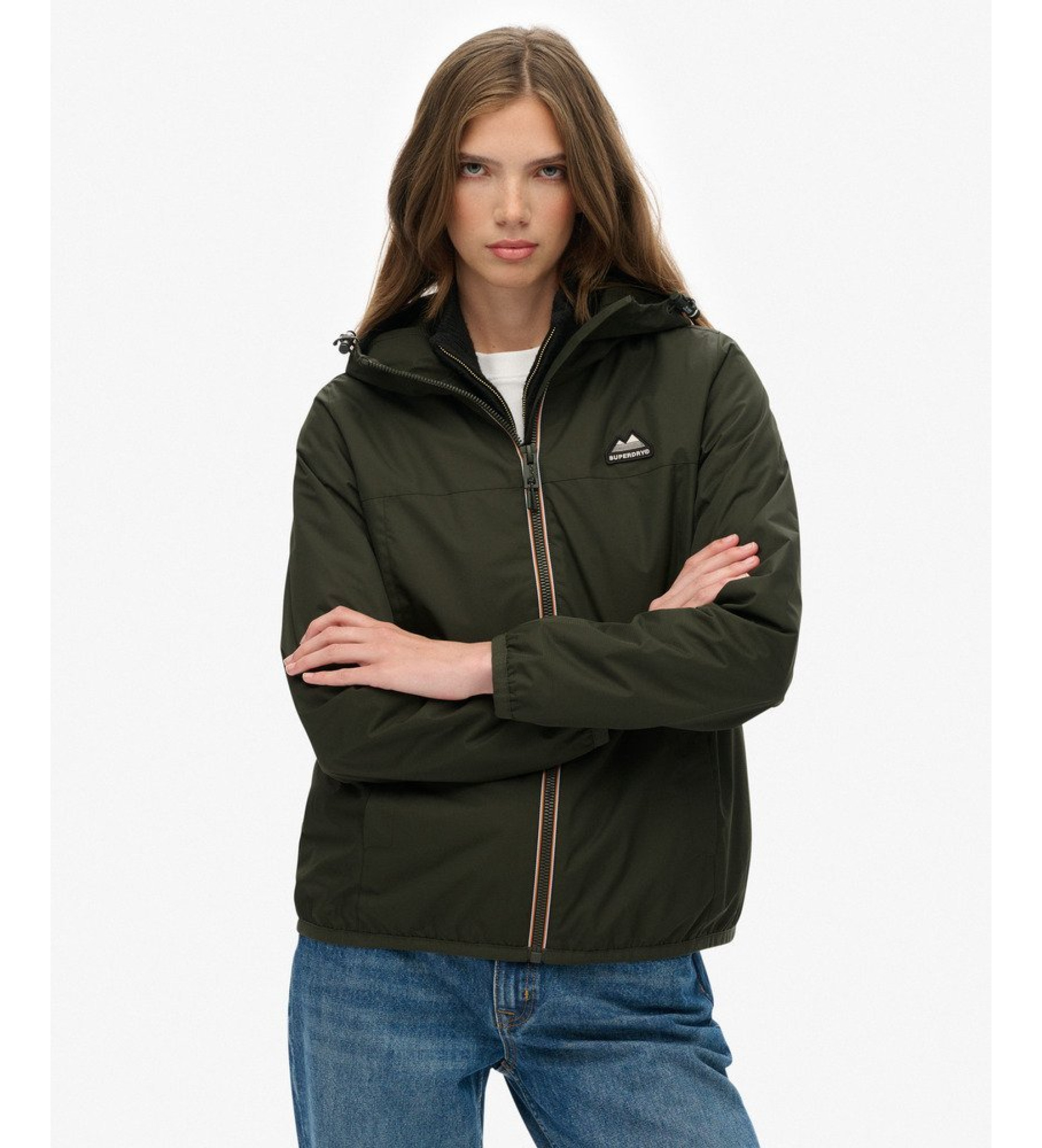 Superdry für Damen. W5011986A Essential Tri Windbreaker Jacke grün (M), Lässig, Polyester