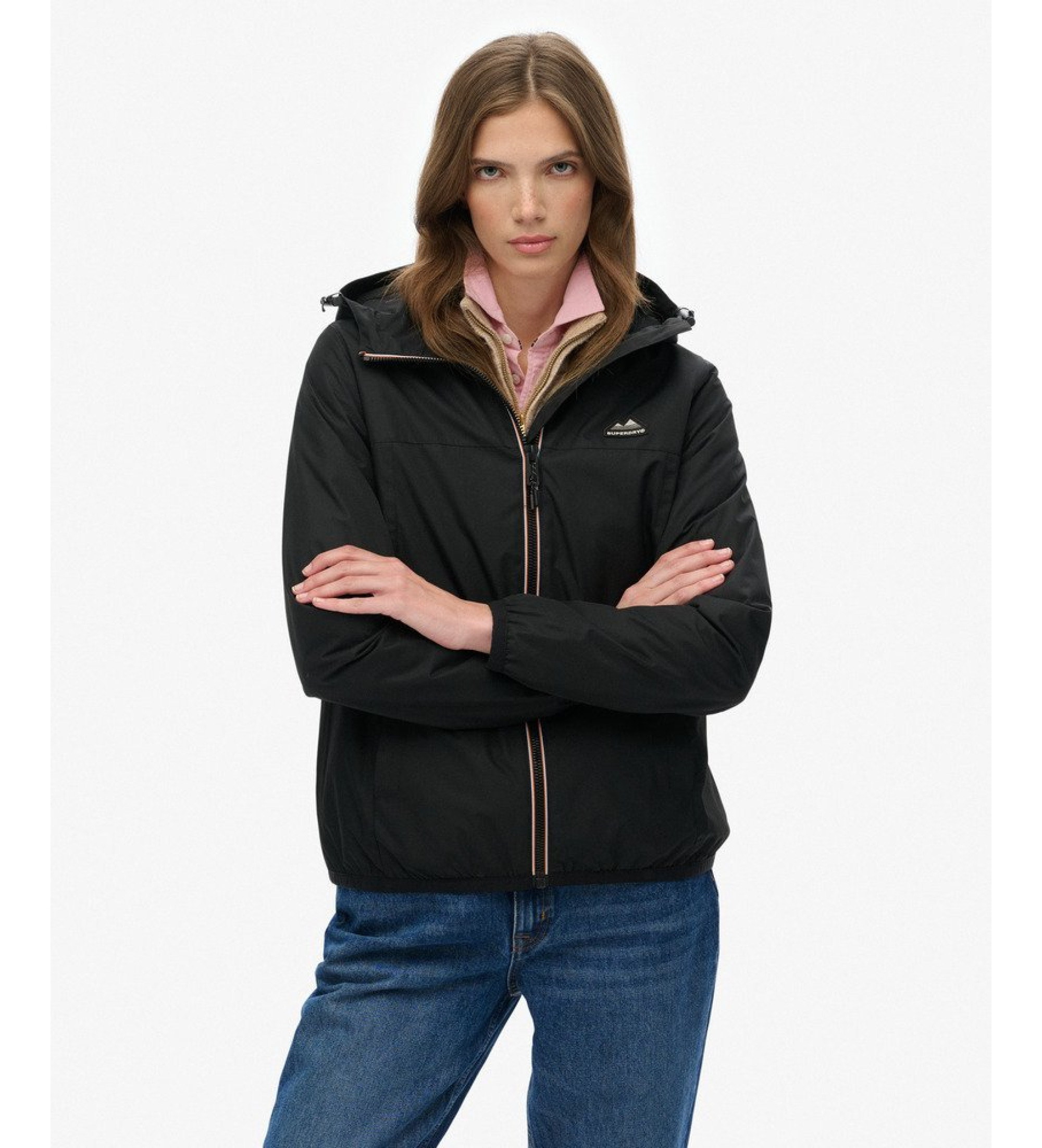 Superdry für Damen. W5011986A Essential Tri Windbreaker Jacke schwarz (XS), Lässig, Polyester