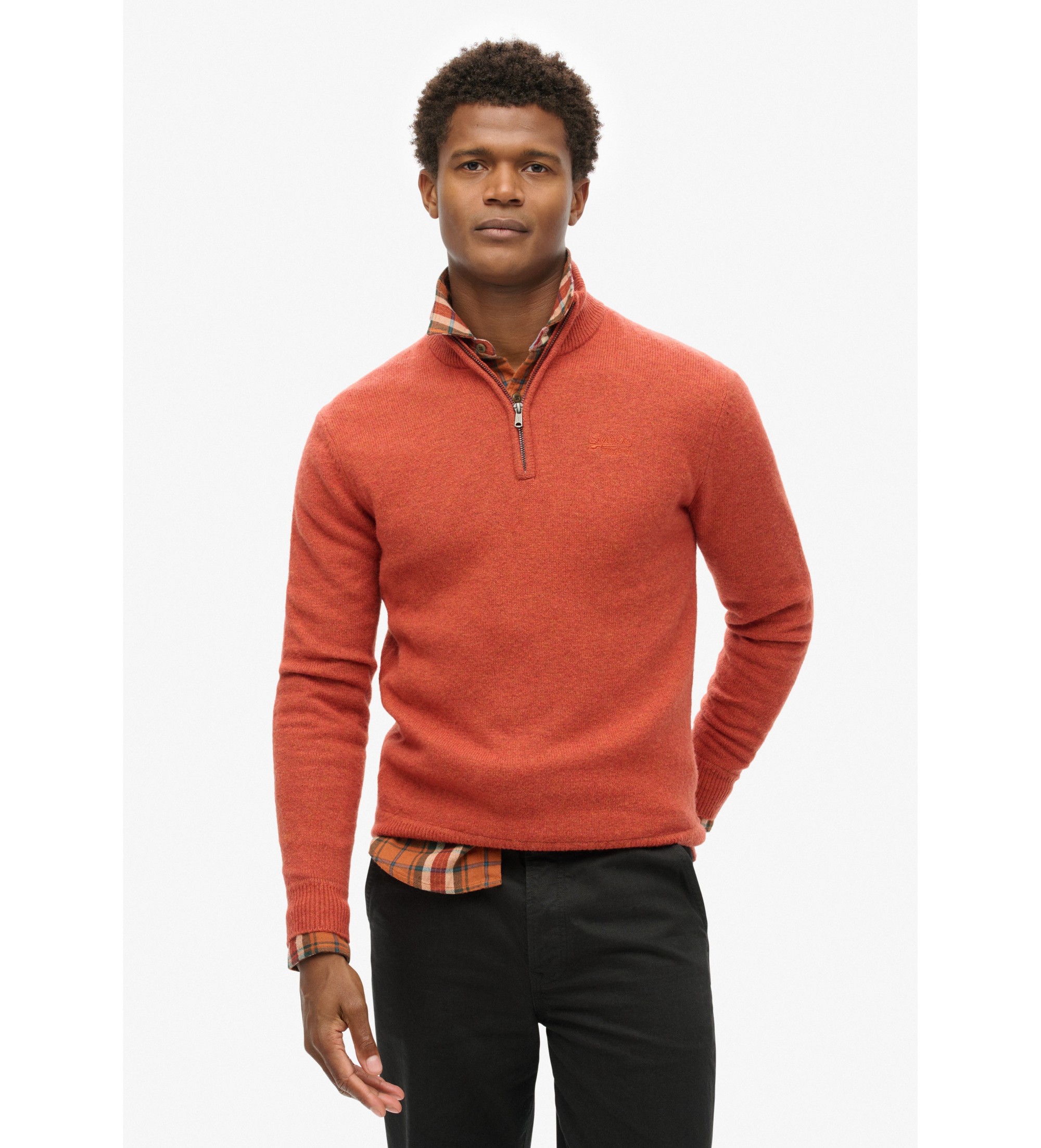 Superdry für Herren. M6110640A Bestickter Pullover Essential orange (XL), Lässig, Wolle