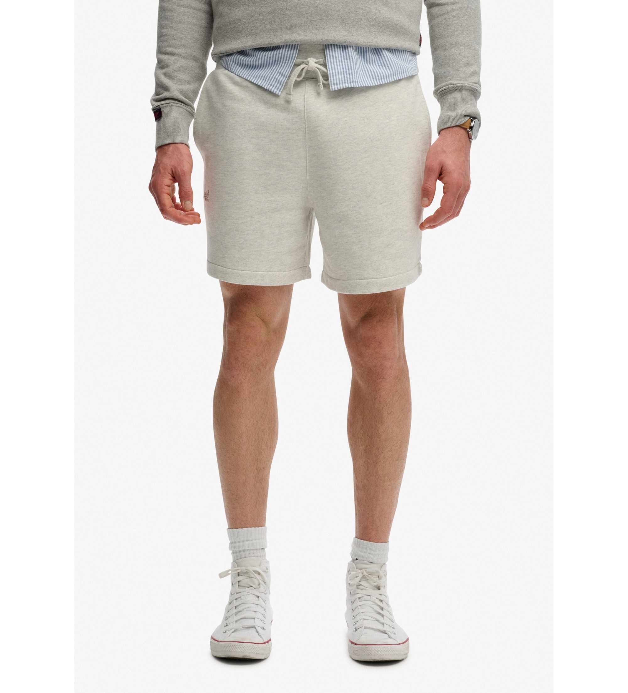 Superdry für Herren. M7110484A Shorts Essential Logo Klassisch Kurz grau (S), Lässig, Baumwolle