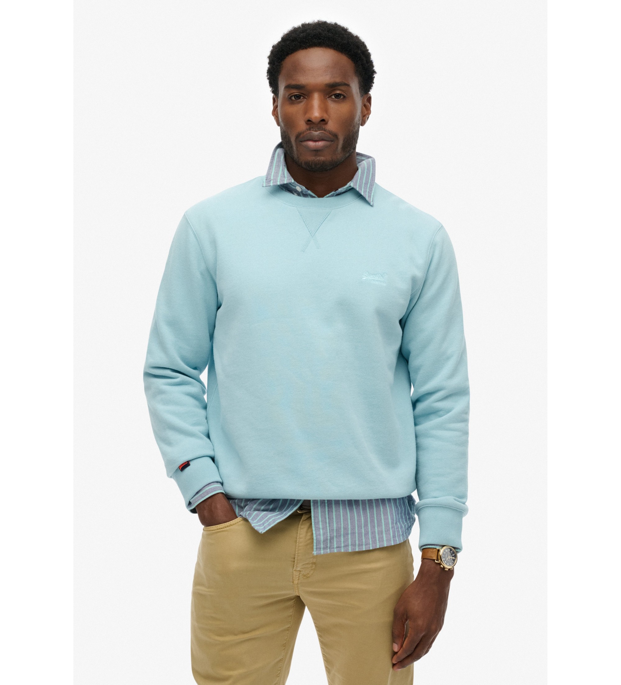 Superdry für Herren. M2013751A Essential Logo Sweatshirt blau (XL), Lässig, Baumwolle