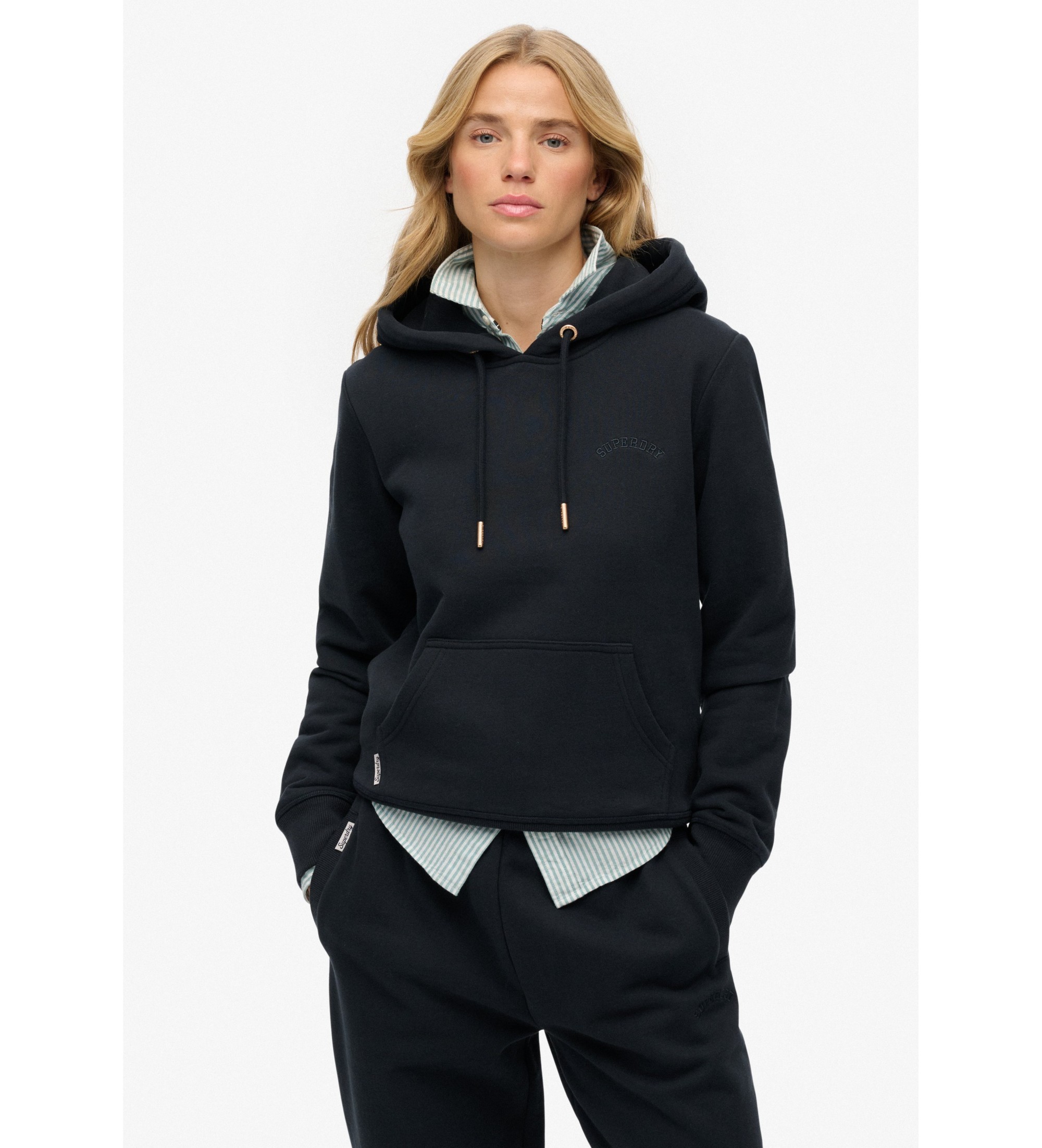 Superdry für Damen. W2012667A Essential Logo Sweatshirt navy (XXS), Lässig, Baumwolle, Marine