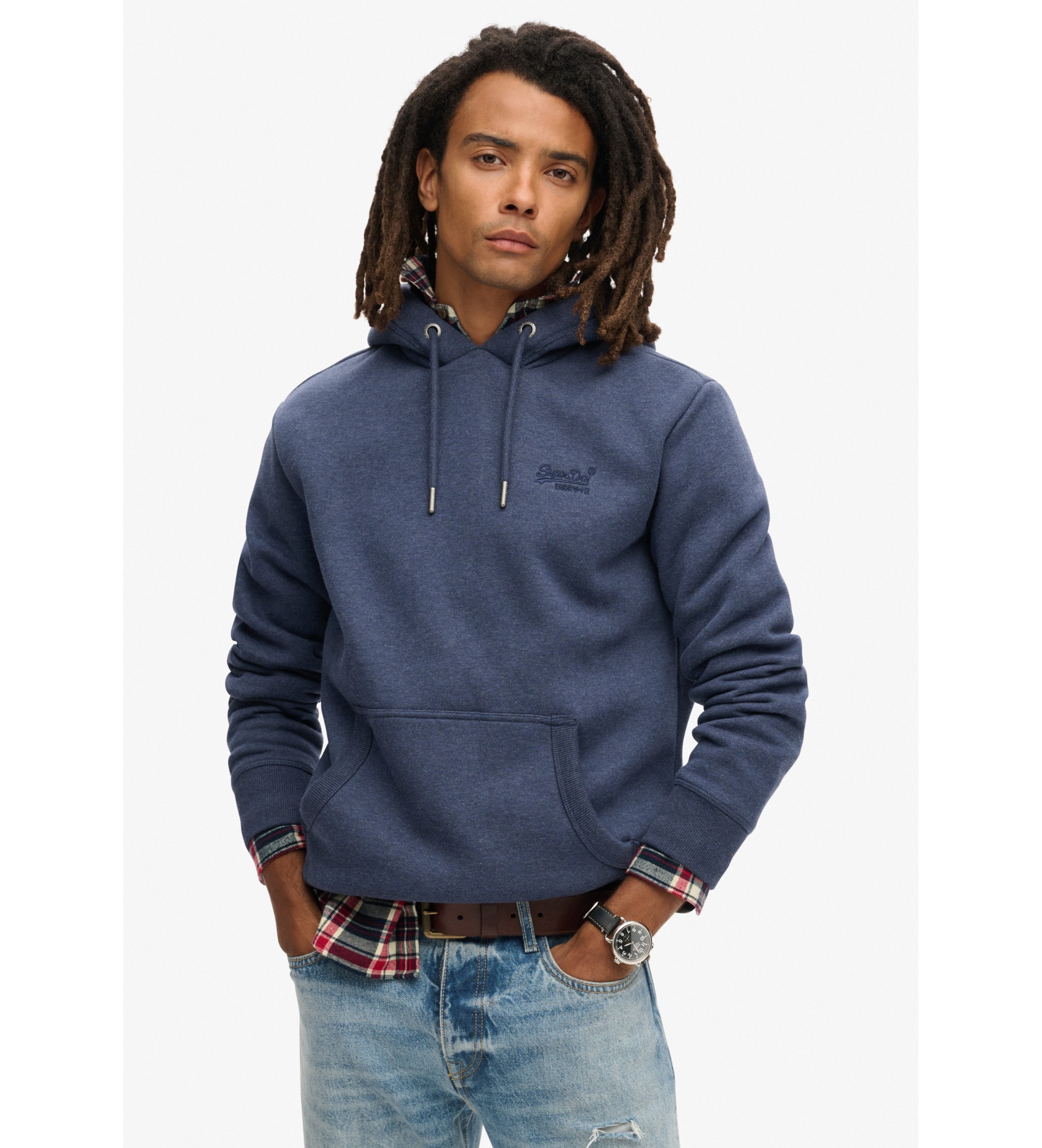 Superdry für Herren. M2013110A Essential Logo Sweatshirt navy (S), Lässig, Baumwolle, Nachhaltig, Marine