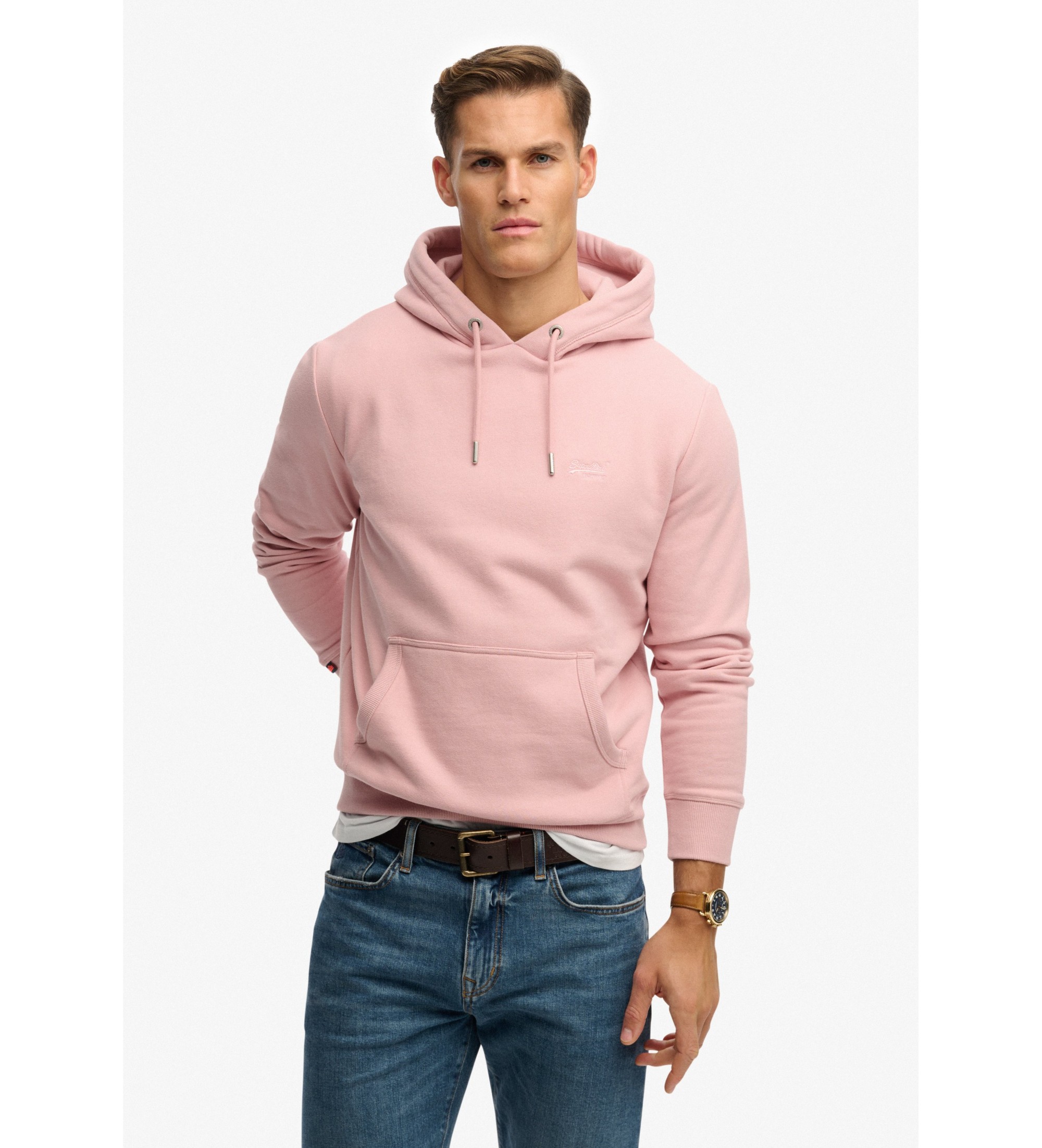 Superdry für Herren. M2014404A Essential Logo Sweatshirt rosa (3XL), Lässig, Baumwolle