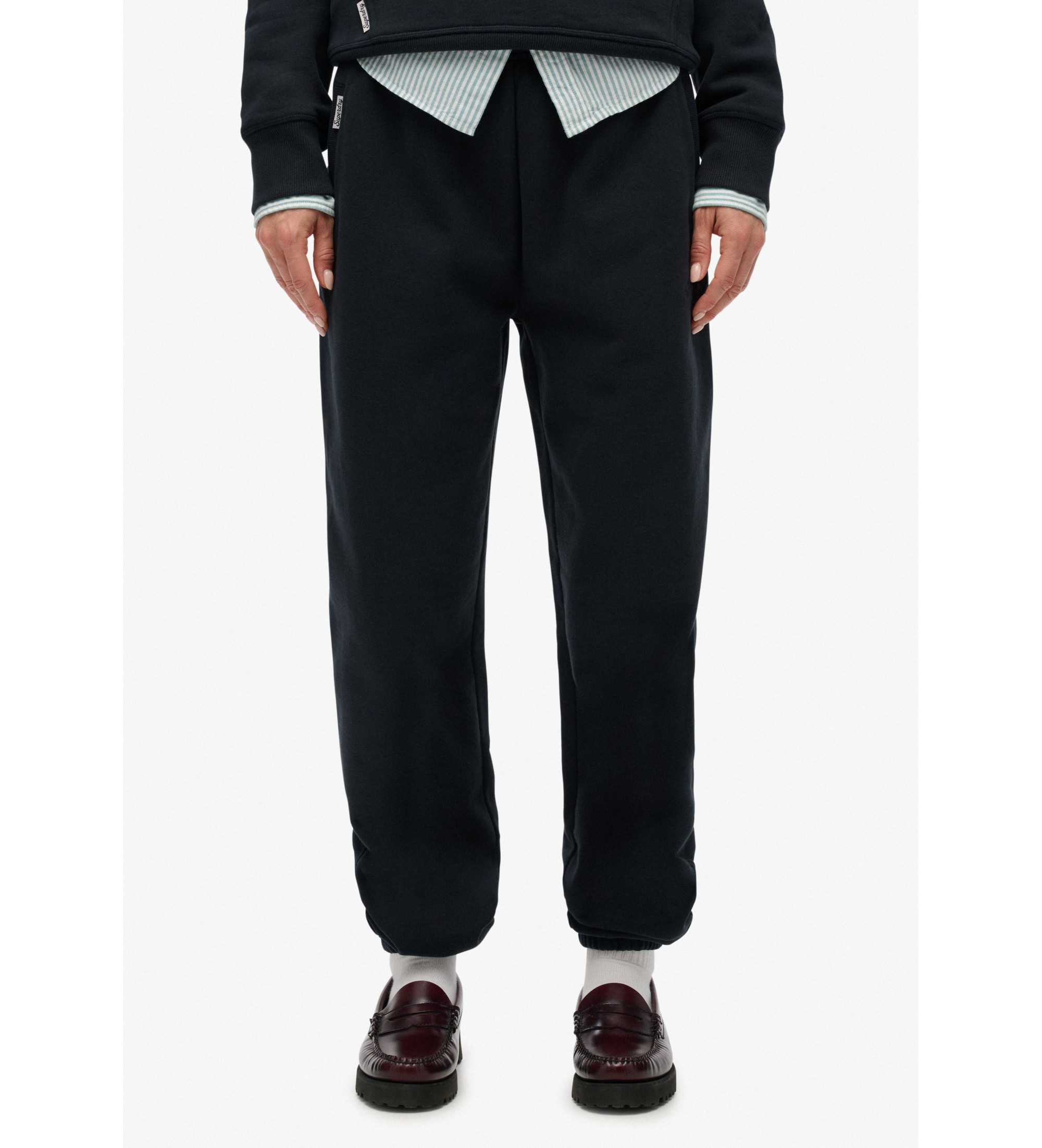 Superdry für Damen. W7011316A Jogger-Hose Essential Logo marineblau (M), Lässig, Baumwolle