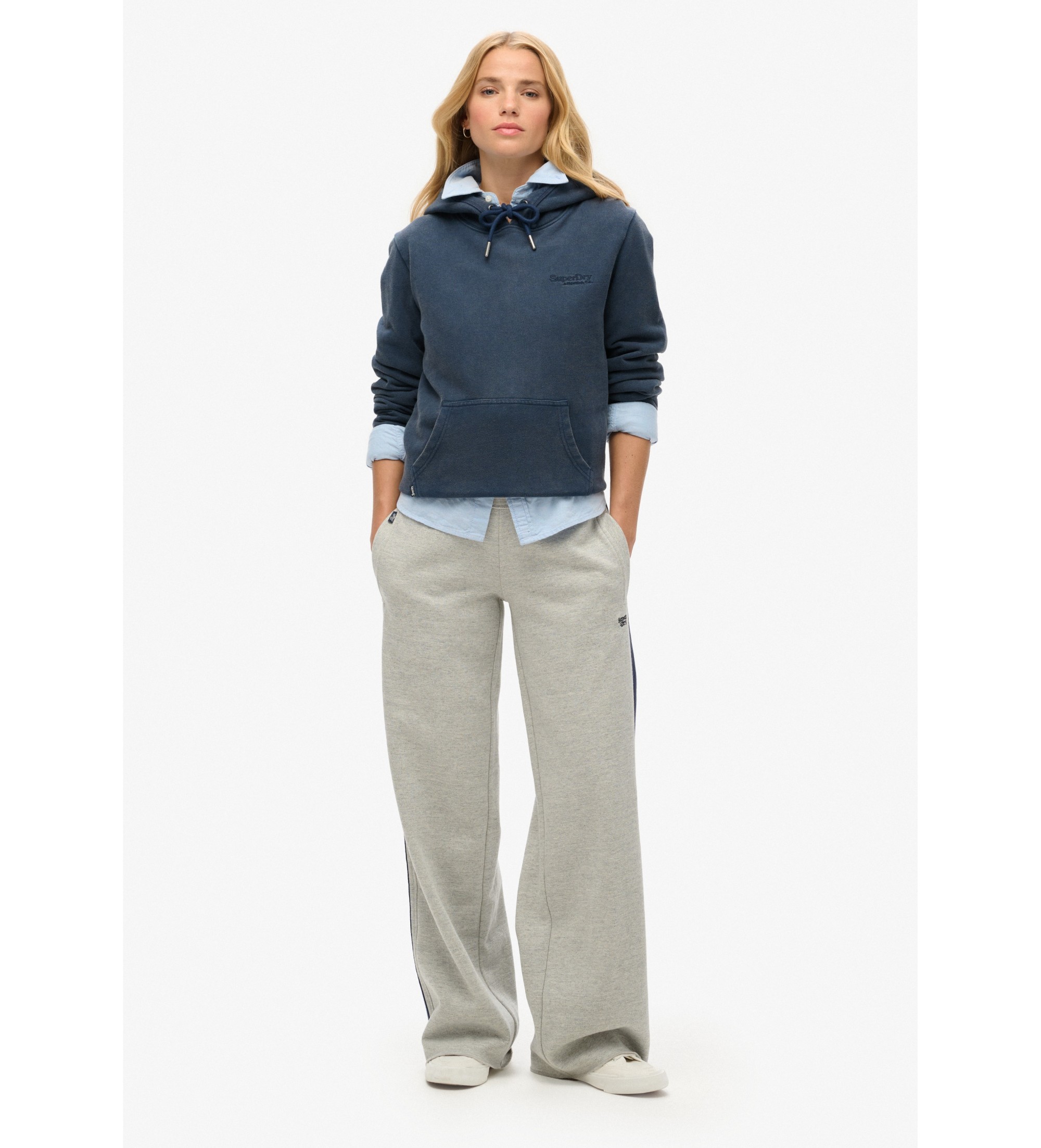 Superdry für Damen. W7011096A Gerade Jogginghose mit Logo Essential grau (M), Lässig, Sportlich, Multisport