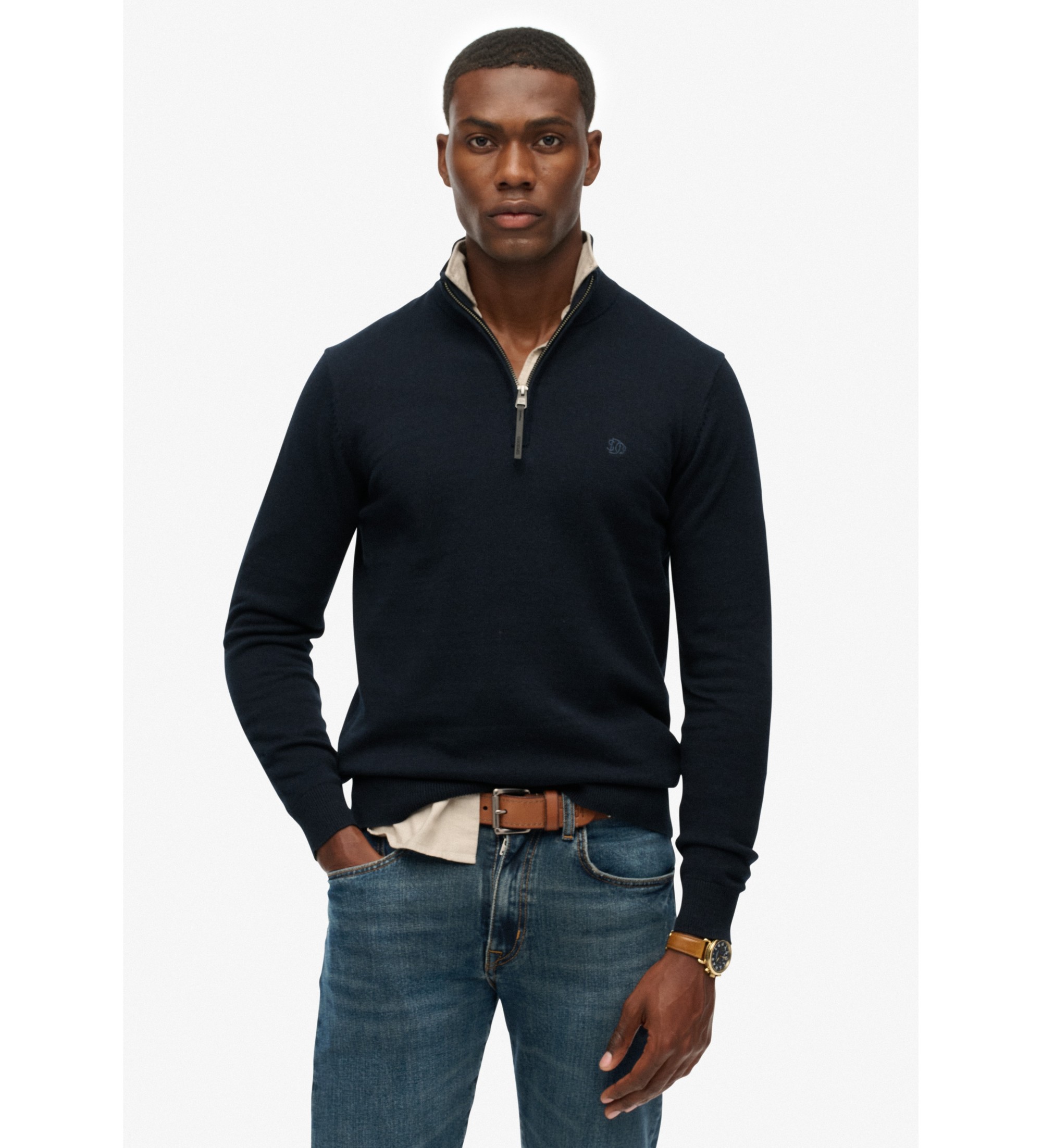 Superdry für Herren. M6110690A Jesery Essentials marine (XXL), Schwarz, Lässig, Baumwolle