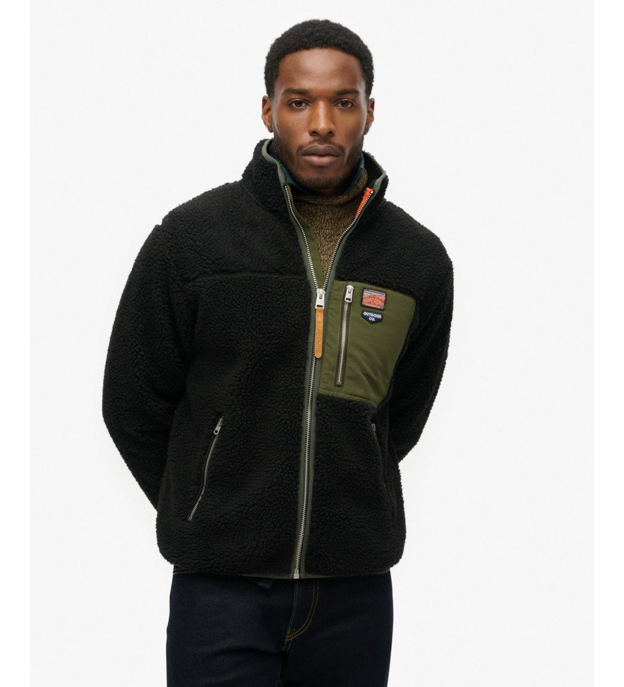Superdry für Herren. M2014141A Vintage Retro Fleece schwarz (S), Lässig, Polyester