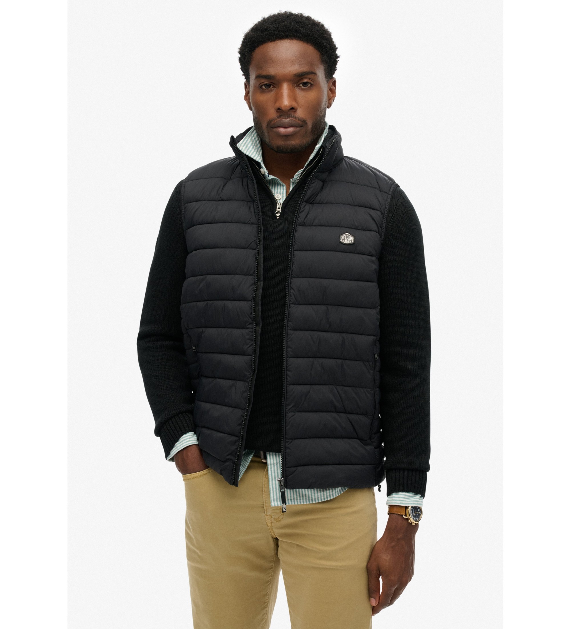 Superdry für Herren. M5012341A Fuji Lite Padded Vest schwarz (3XL), Lässig, Nachhaltig, Recyceltes Nylon