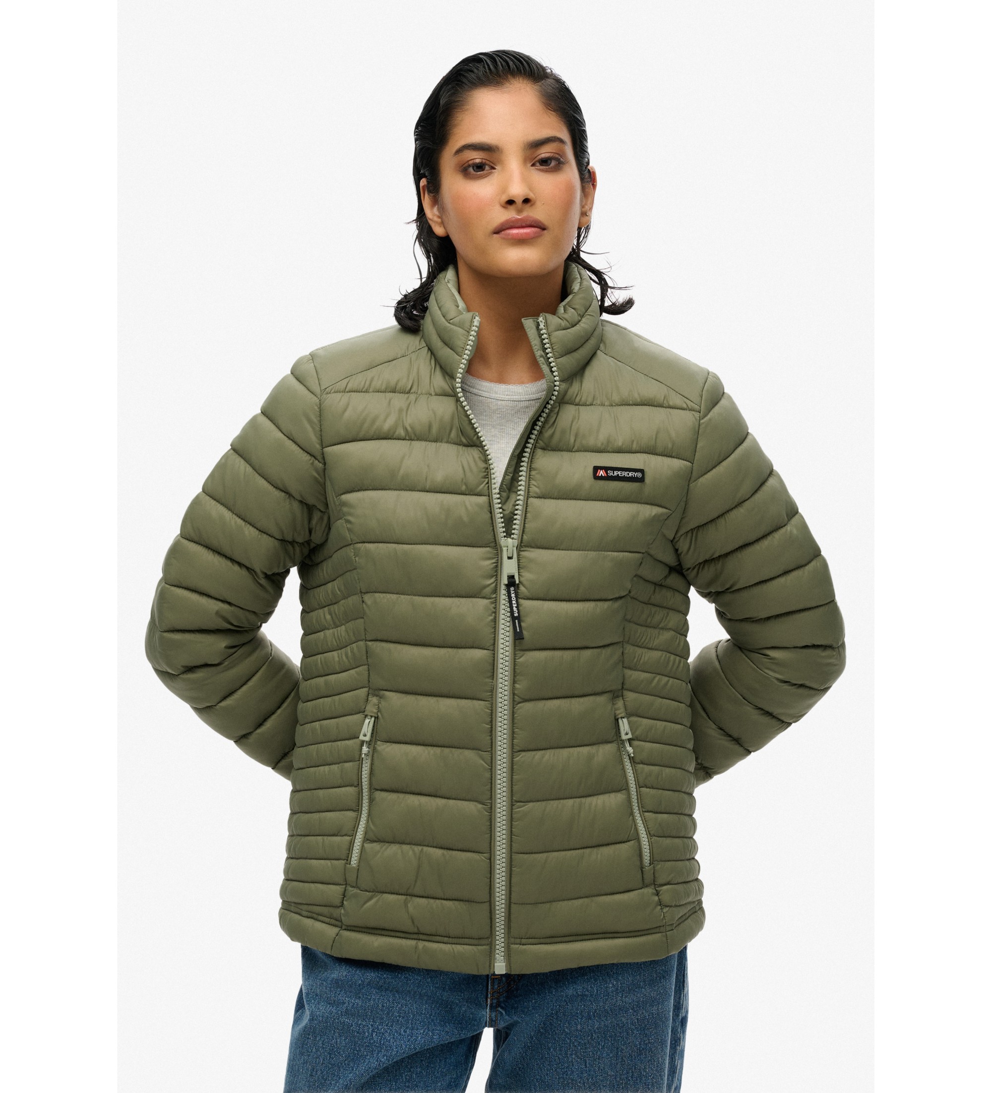 Superdry für Damen. W5011835A Fuji Jacke grün (M), Lässig, Polyester