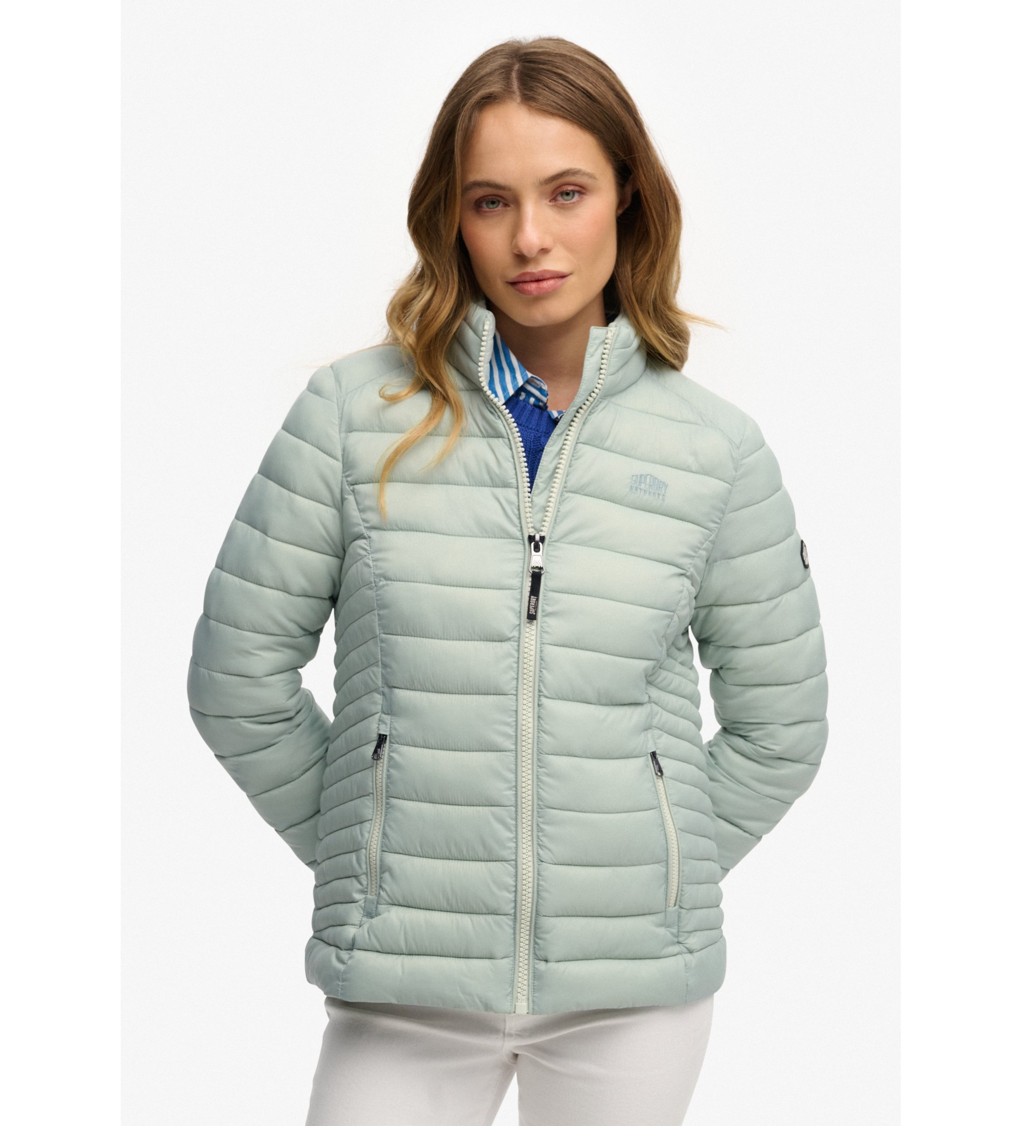 Superdry für Damen. W5012067A Fuji Lite Jacke grün (S), Lässig, Recyceltes Nylon