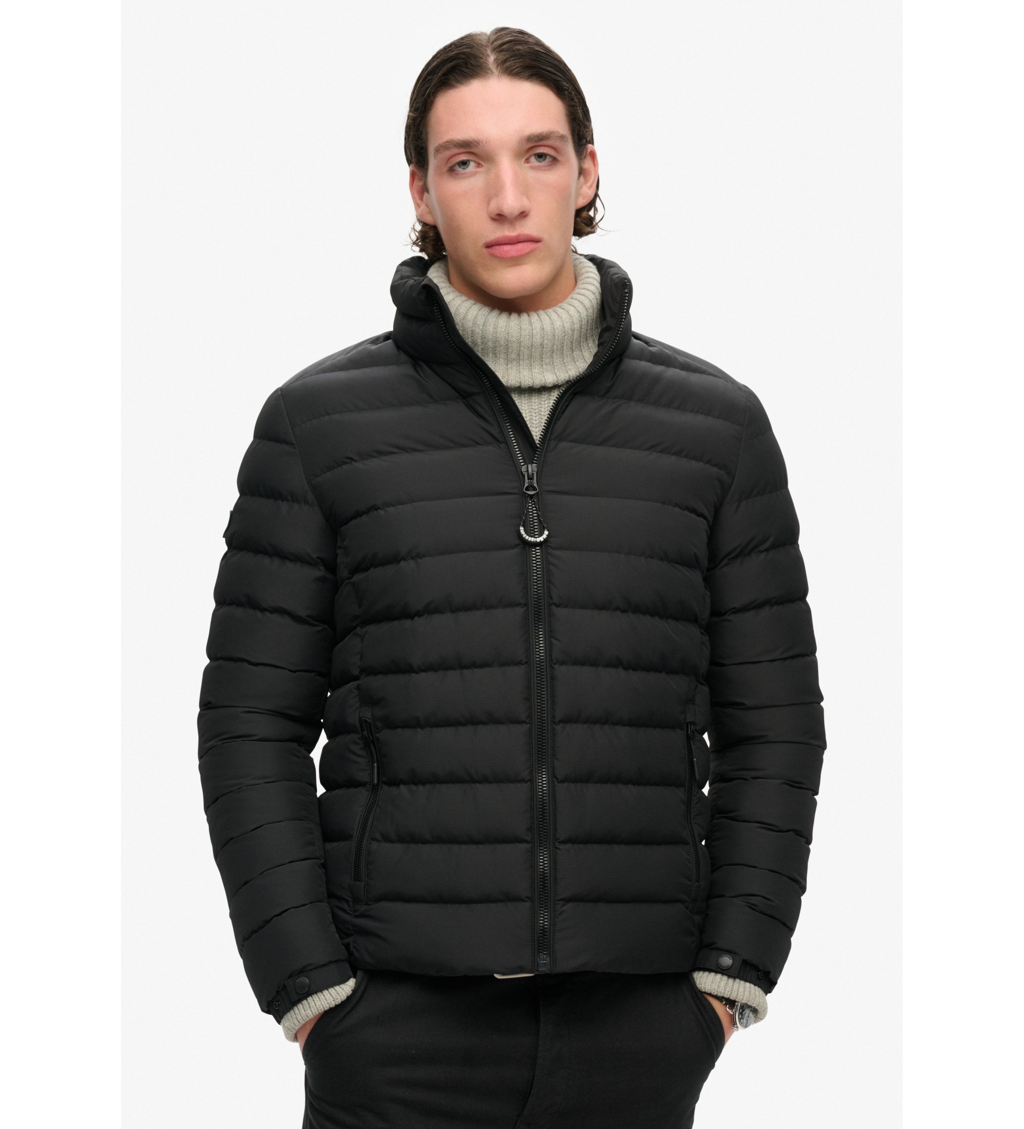 Superdry für Herren. M5011757A Fuji Jacke schwarz (M), Lässig, Polyester