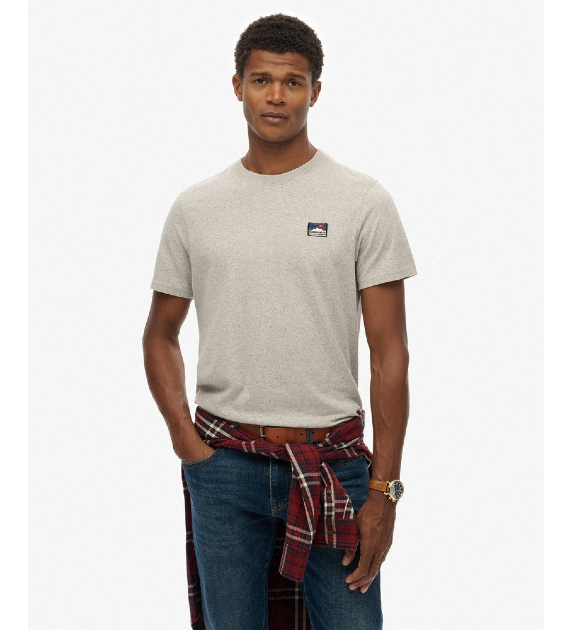 Superdry für Herren. M1012239A Great Outdoors Emb Entspanntes T-shirt grau (S), Lässig, Baumwolle, Kurzarm